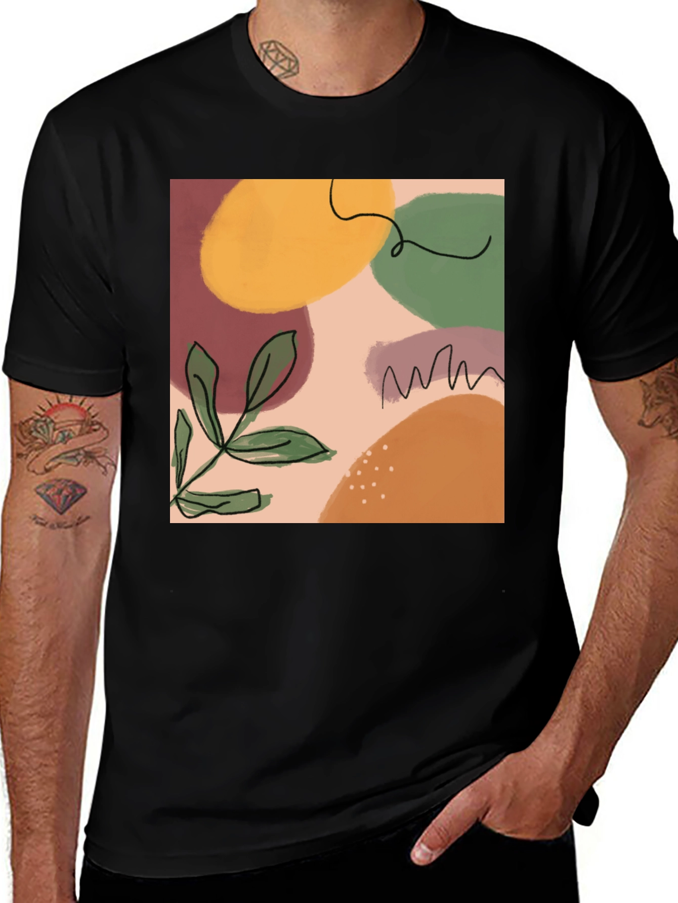 Variant 20 of Abstract Art Print Tee - Stylish Casual Comfort