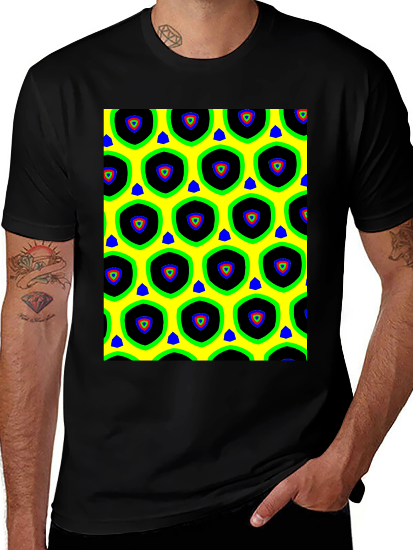 Variant 25 of Geometric Print T-Shirt - Modern Abstract Design