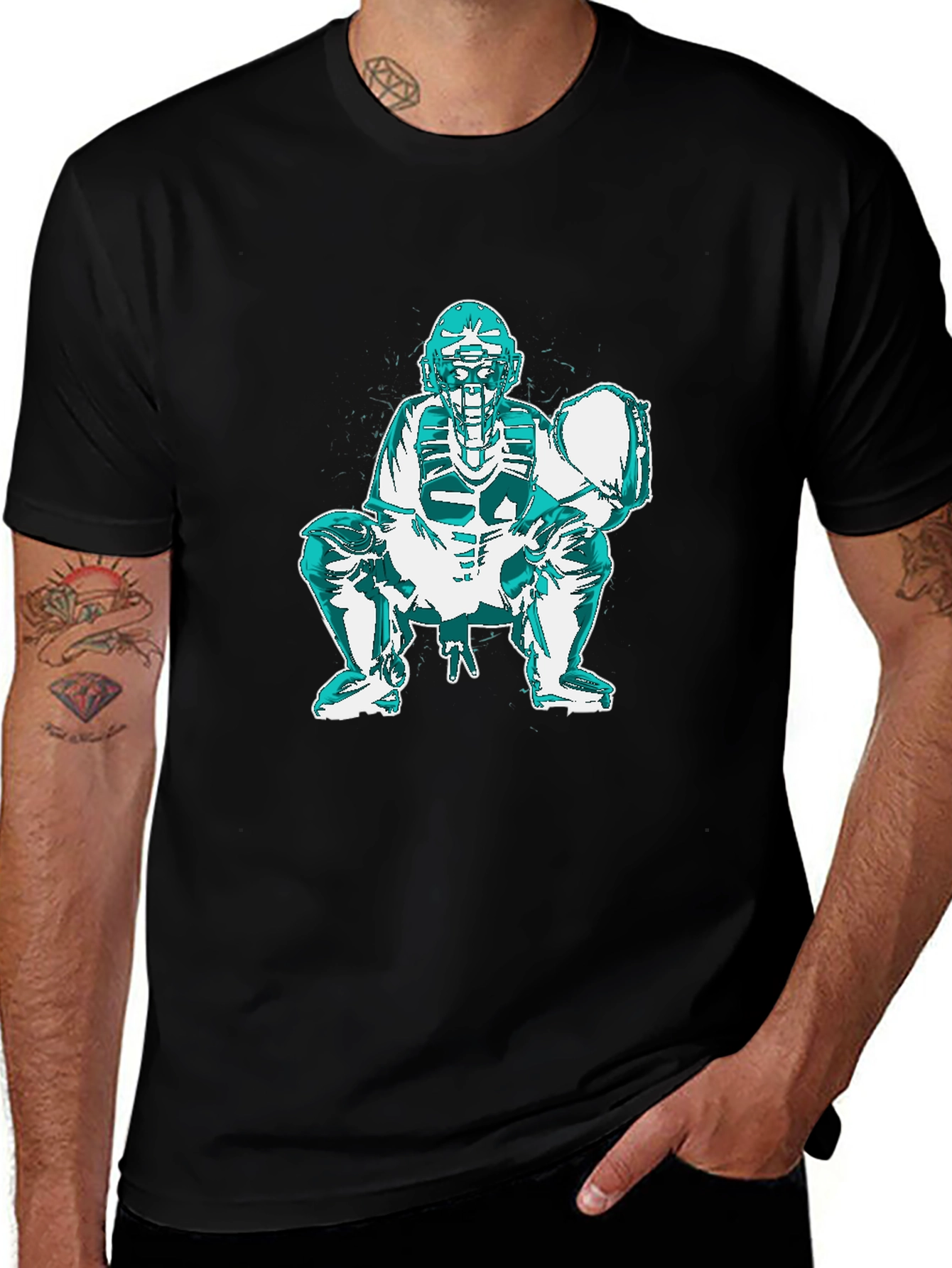 Variant 26 of Baseball Catcher Graphic T-Shirt