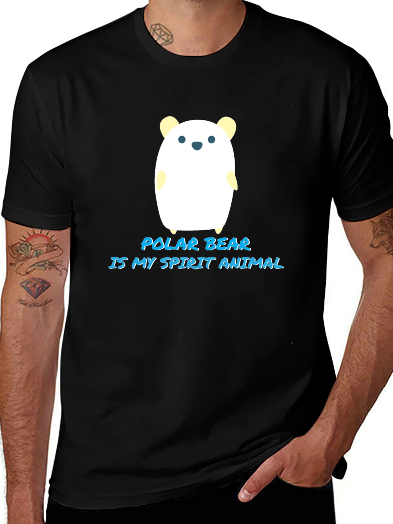 Variant 2 of Polar Bear Spirit Animal Black T-Shirt