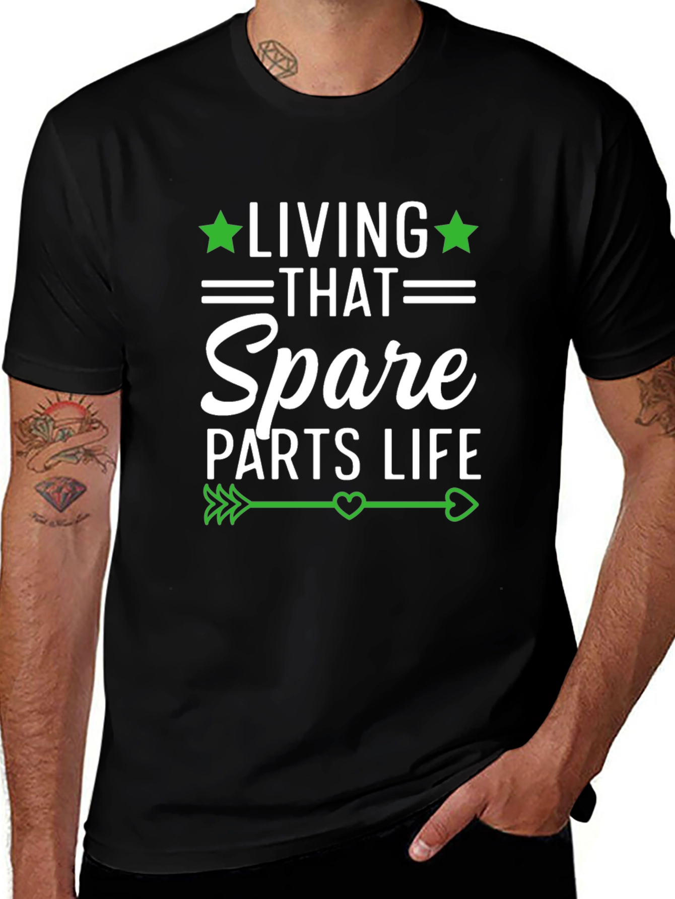 Variant 13 of Spare Parts Life Graphic Tee - Black Cotton T-Shirt