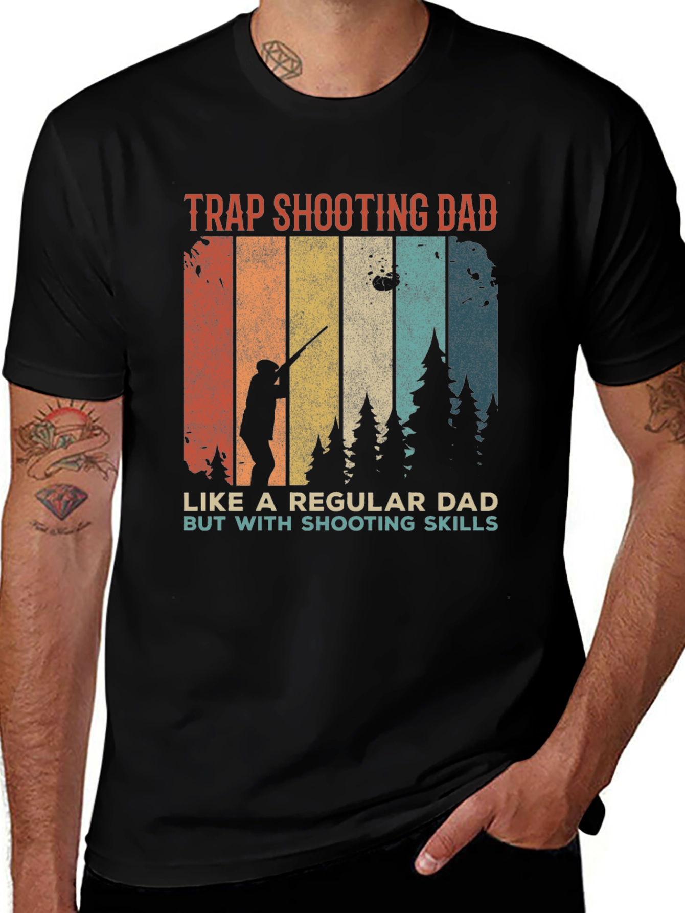 Variant 13 of Trap Shooting Dad T-Shirt - Shooting Skills Tee