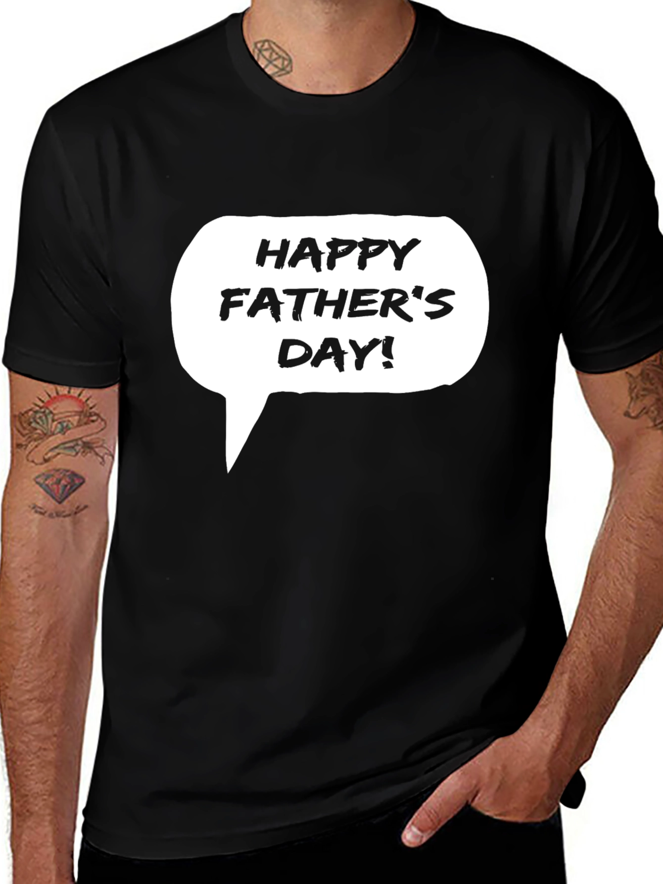 Happy Father's Day T-Shirt - Black Cotton Tee