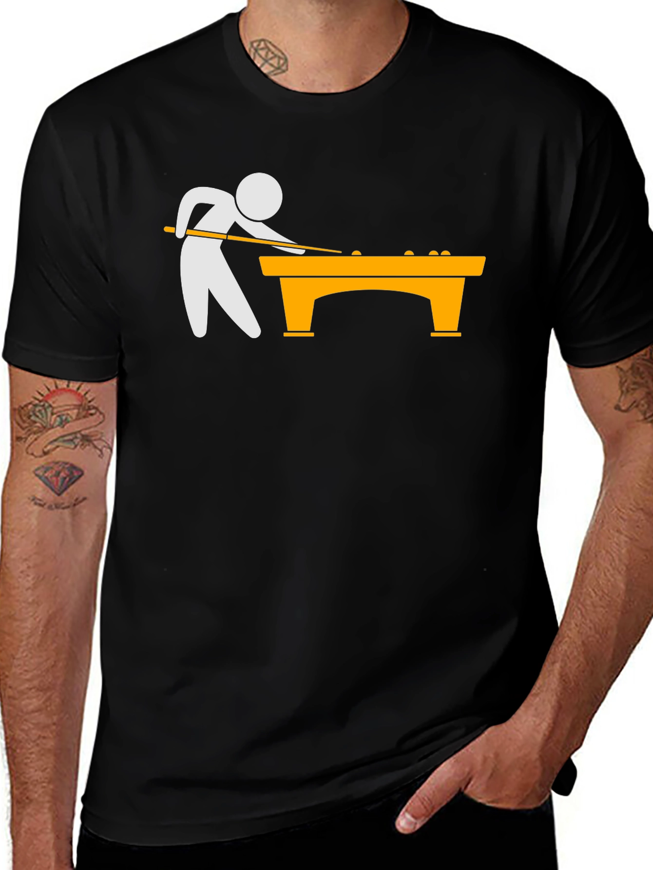 Variant 6 of Billiards Player Graphic Tee - Black Cotton T-Shirt