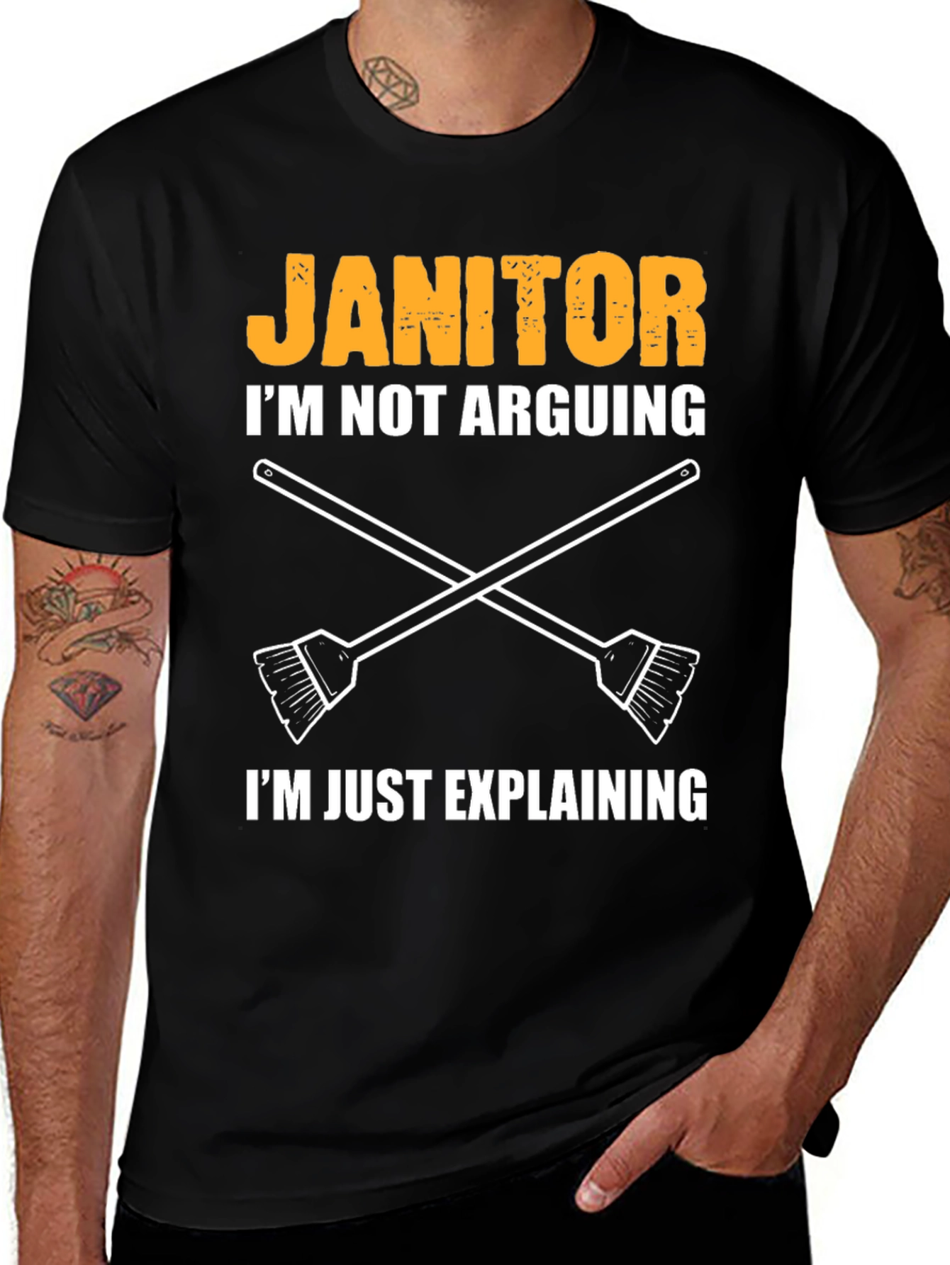 Variant 2 of Janitor Explaining T-Shirt - Funny Cleaning Crew Apparel
