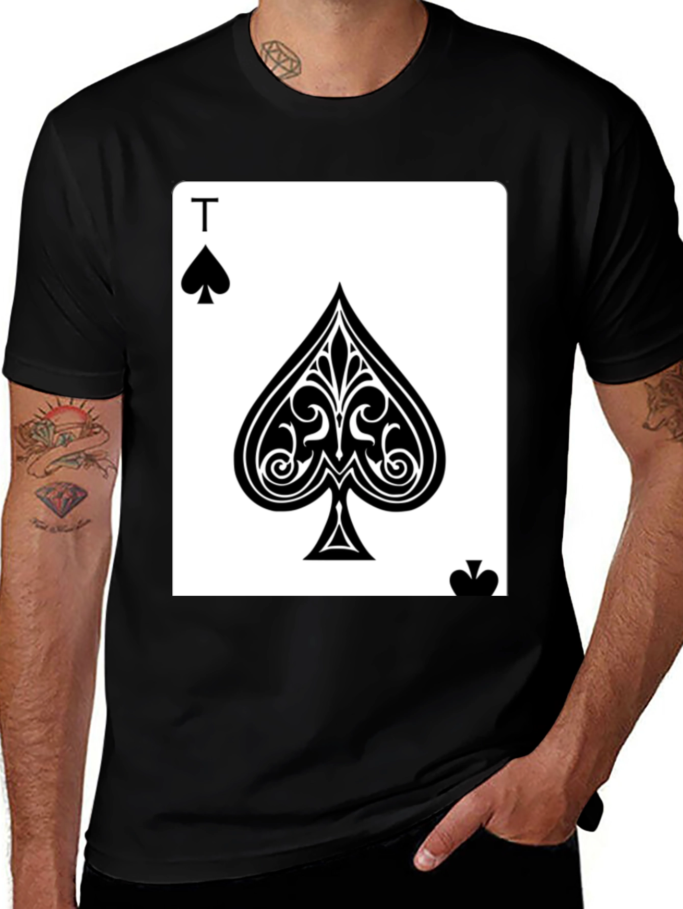 Ace of Spades Black T-Shirt - Poker Card Tee