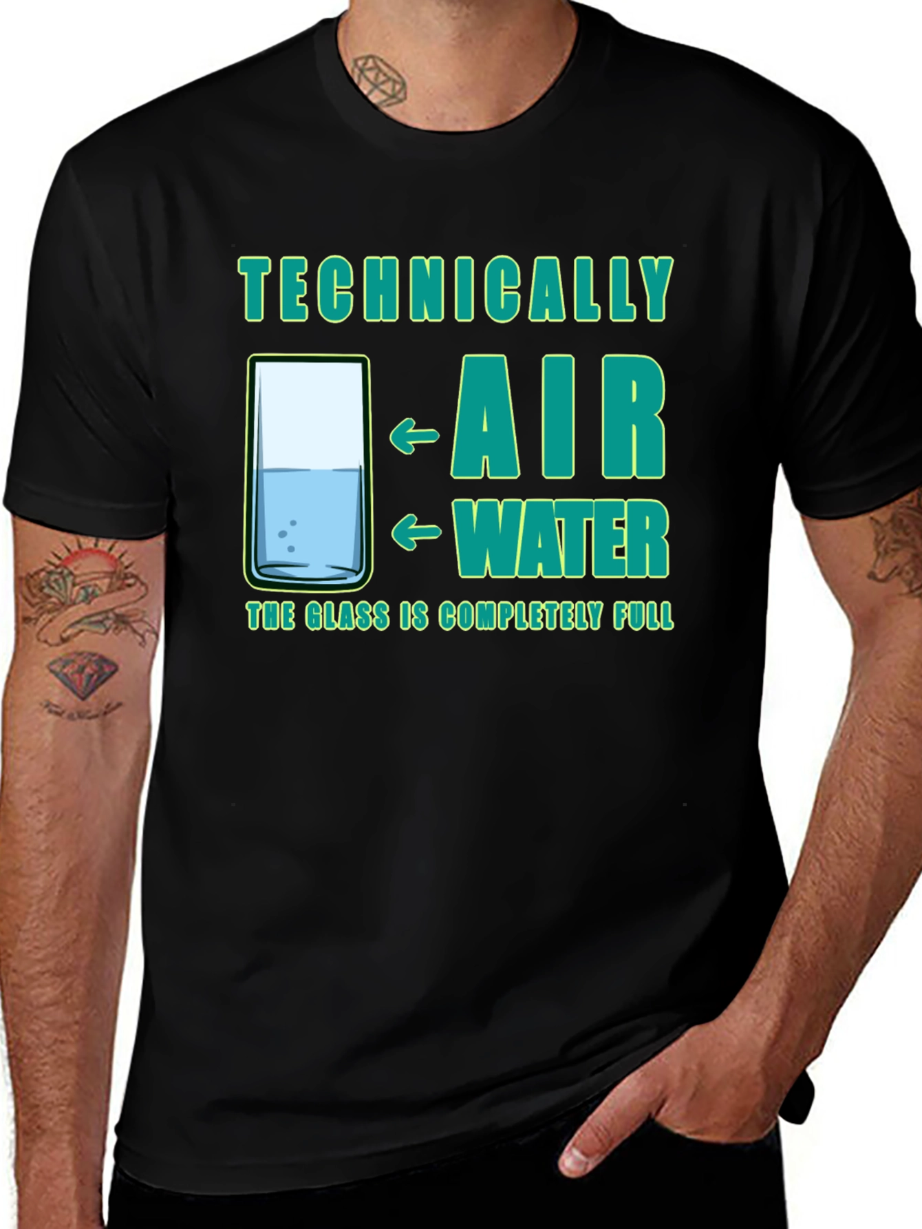 Variant 6 of Technically Full Glass T-Shirt - Air & Water Science Tee