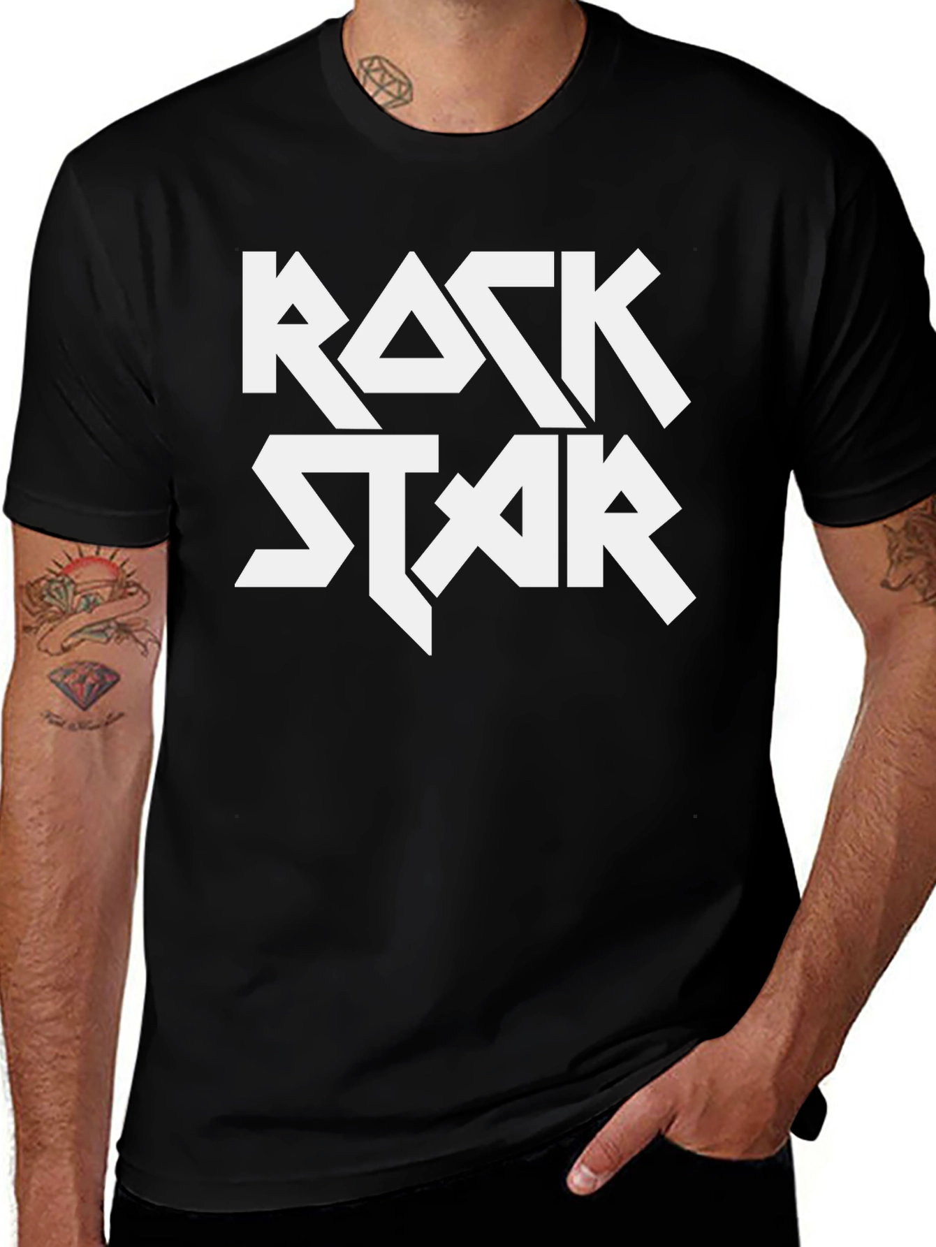 Variant 3 of Rock Star Graphic Print T-Shirt - Black