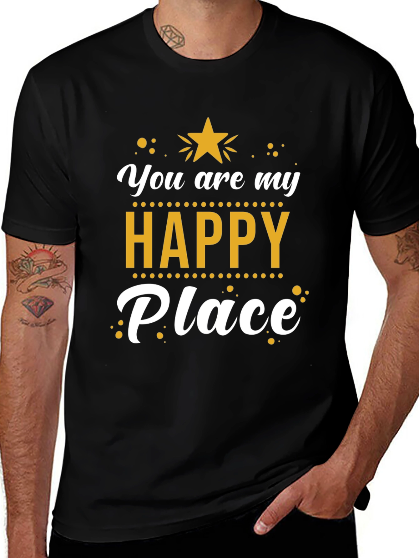 Variant 23 of Happy Place Graphic Tee - Stylish Black Comfort Fit T-Shirt