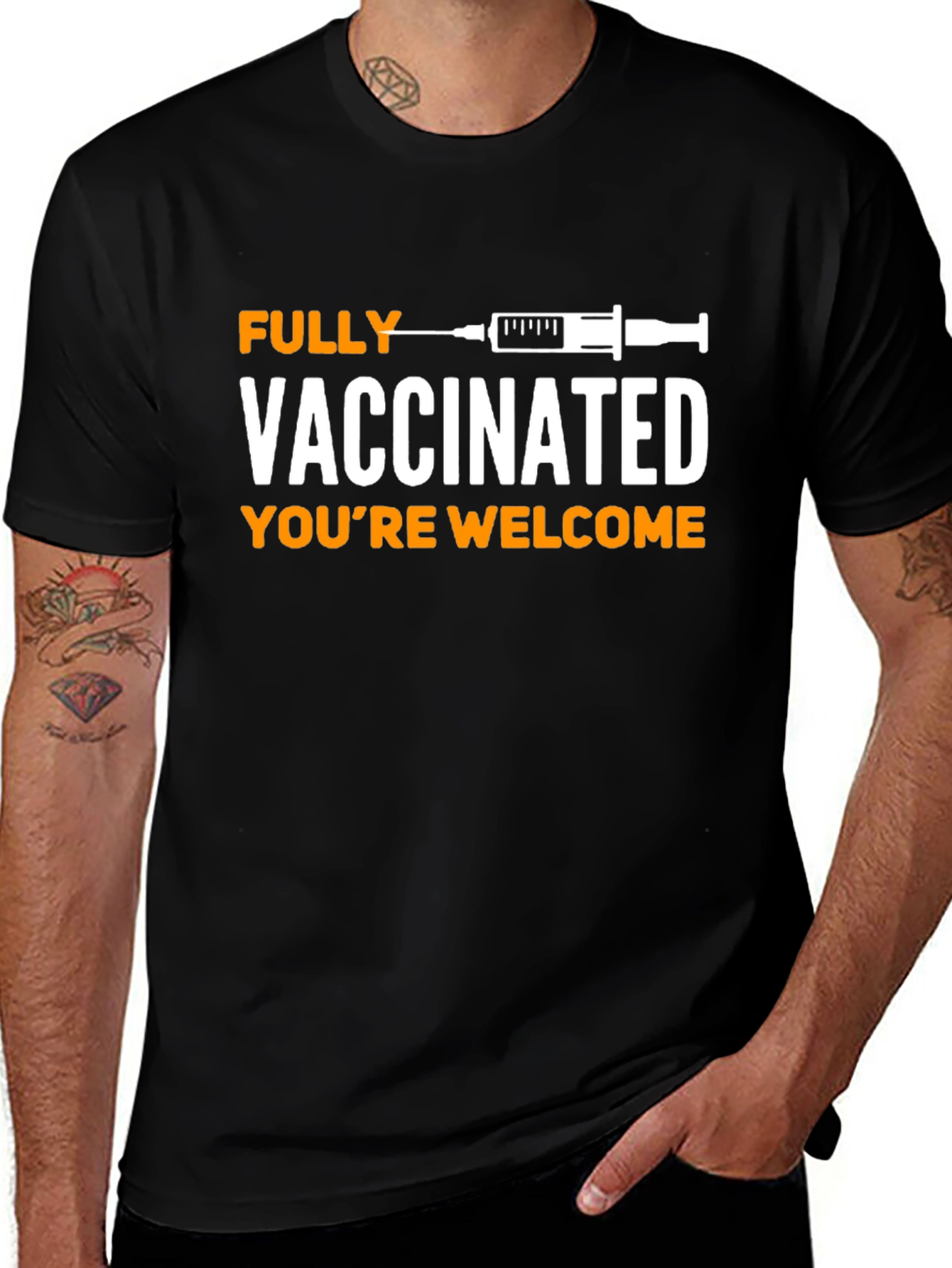 Variant 11 of Fully Vaccinated T-Shirt - You're Welcome
