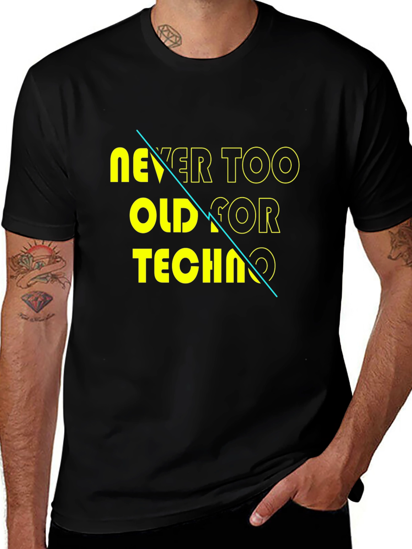 Variant 17 of Never Too Old for Techno Graphic Tee