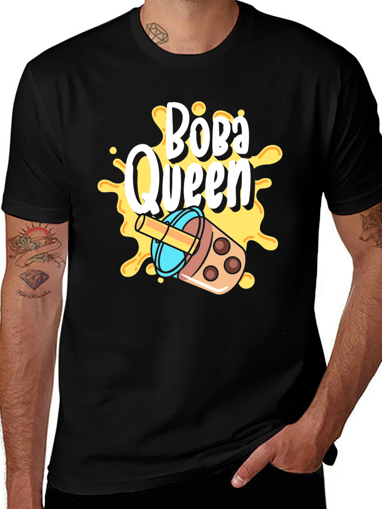 Variant 5 of Boba Queen Black T-Shirt