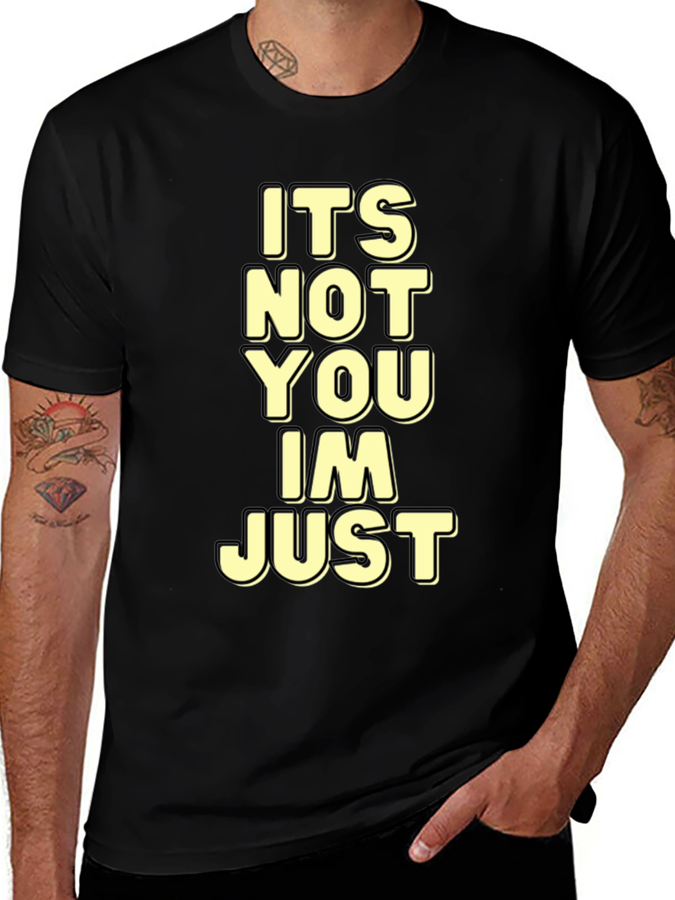 Variant 18 of Funny Sarcastic Introvert Graphic T-Shirt - It's Not You, I'm Just