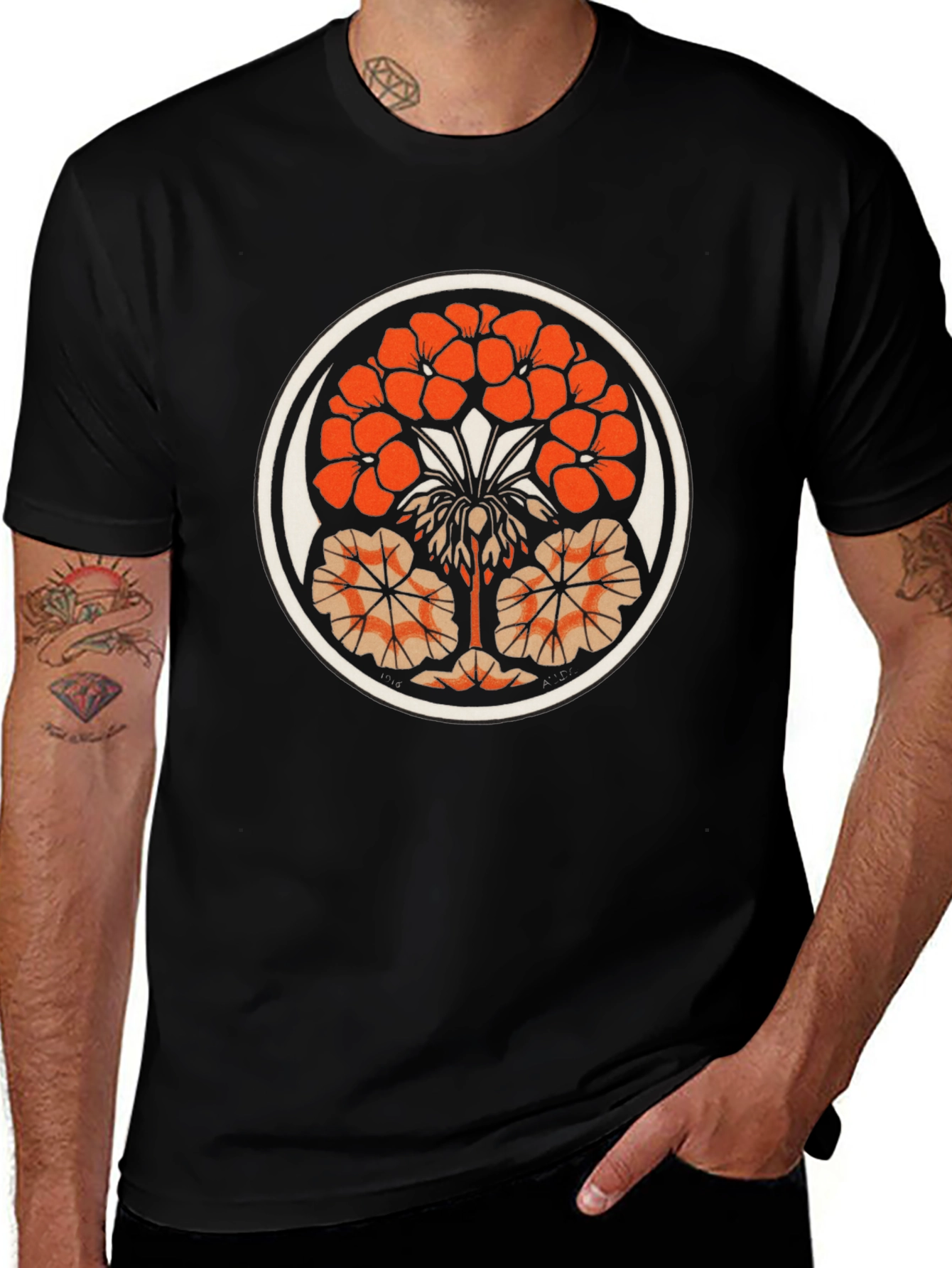 Variant 30 of Floral Graphic Black T-Shirt