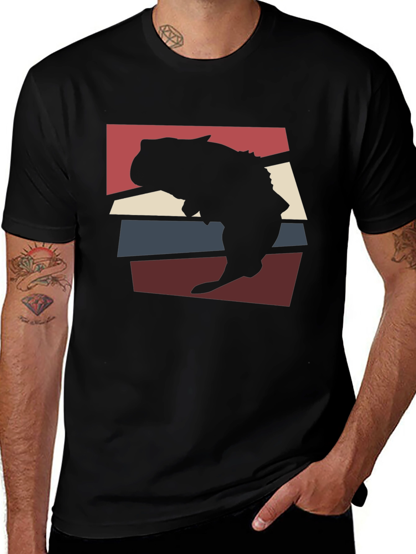 Variant 13 of Retro Capybara Silhouette Graphic Tee