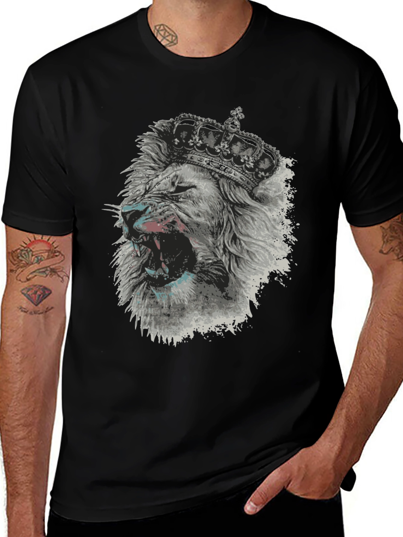 Variant 29 of Lion King Graphic Tee - Stylish Black Cotton T-Shirt