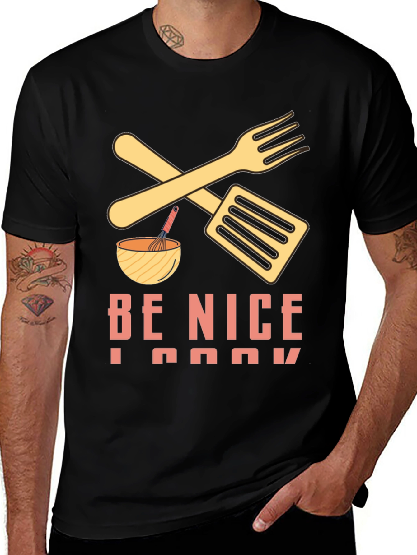 Variant 20 of Be Nice I Cook T-Shirt - Funny Kitchen Apparel