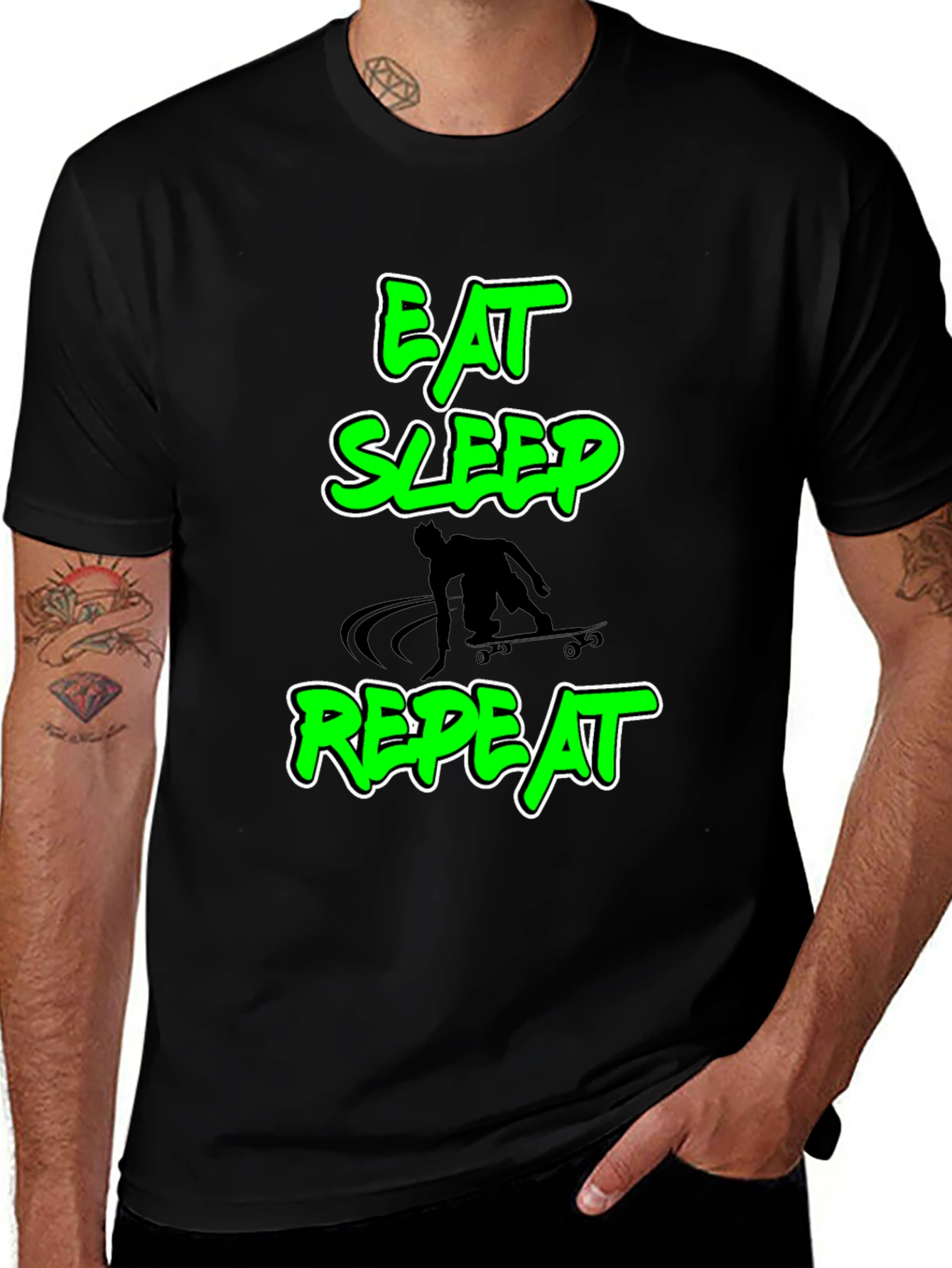 Variant 22 of Eat Sleep Skate Repeat Graphic Tee