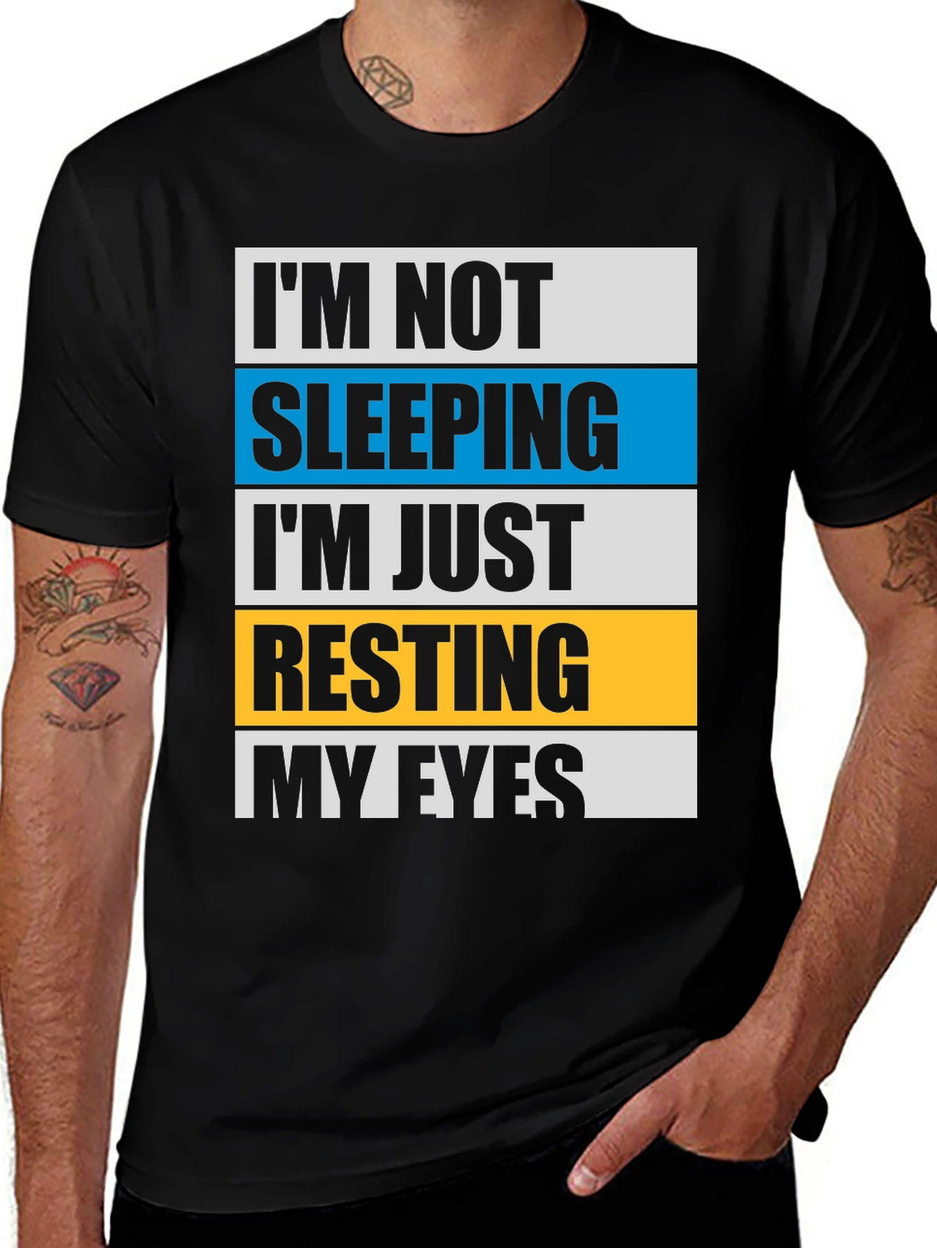 Variant 18 of Resting My Eyes Graphic Tee - Funny Sleep Shirt