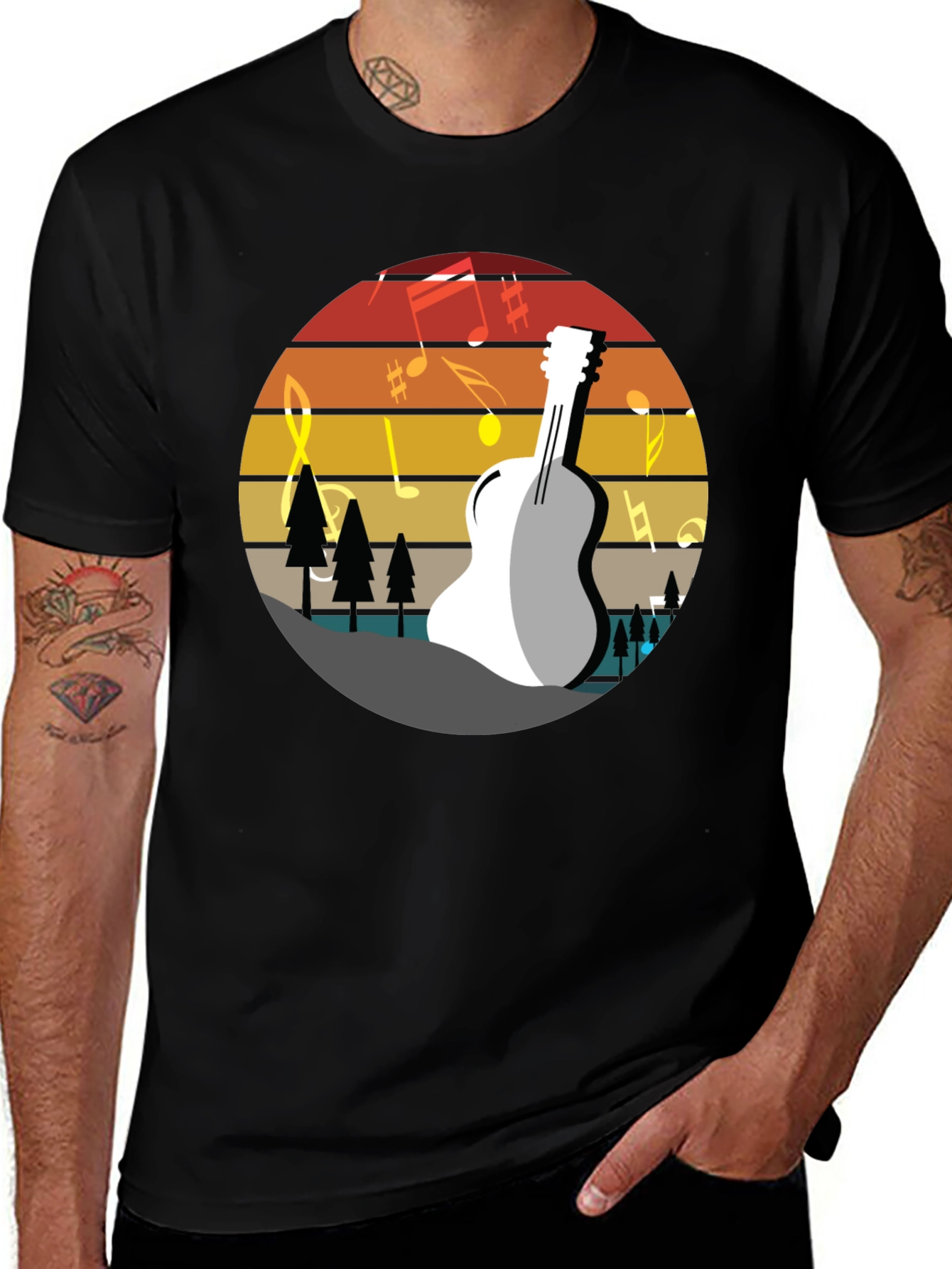 Variant 24 of Guitar Sunset T-Shirt - Music Lover Tee
