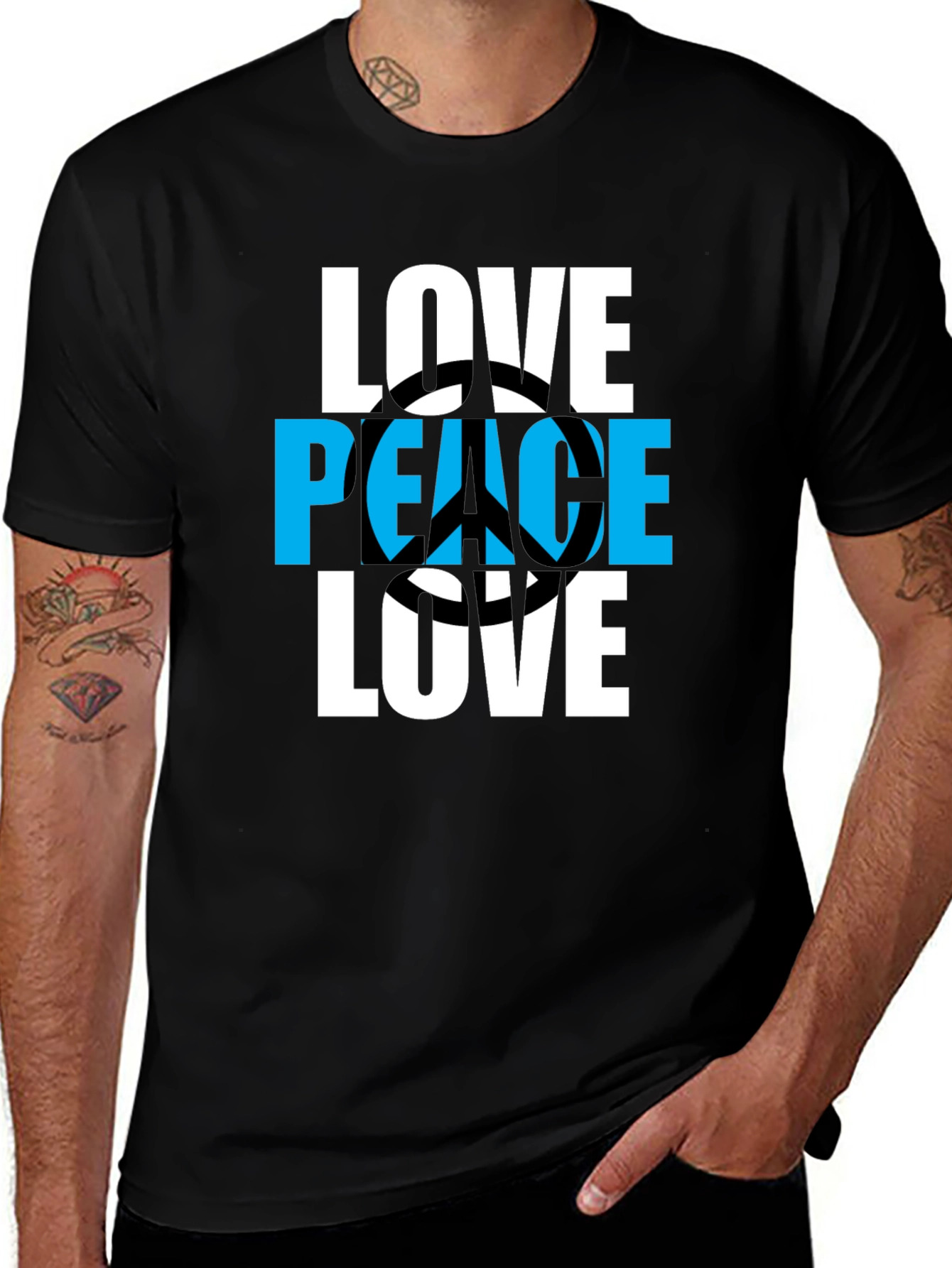 Variant 3 of Love Peace T-Shirt - Stylish Graphic Tee