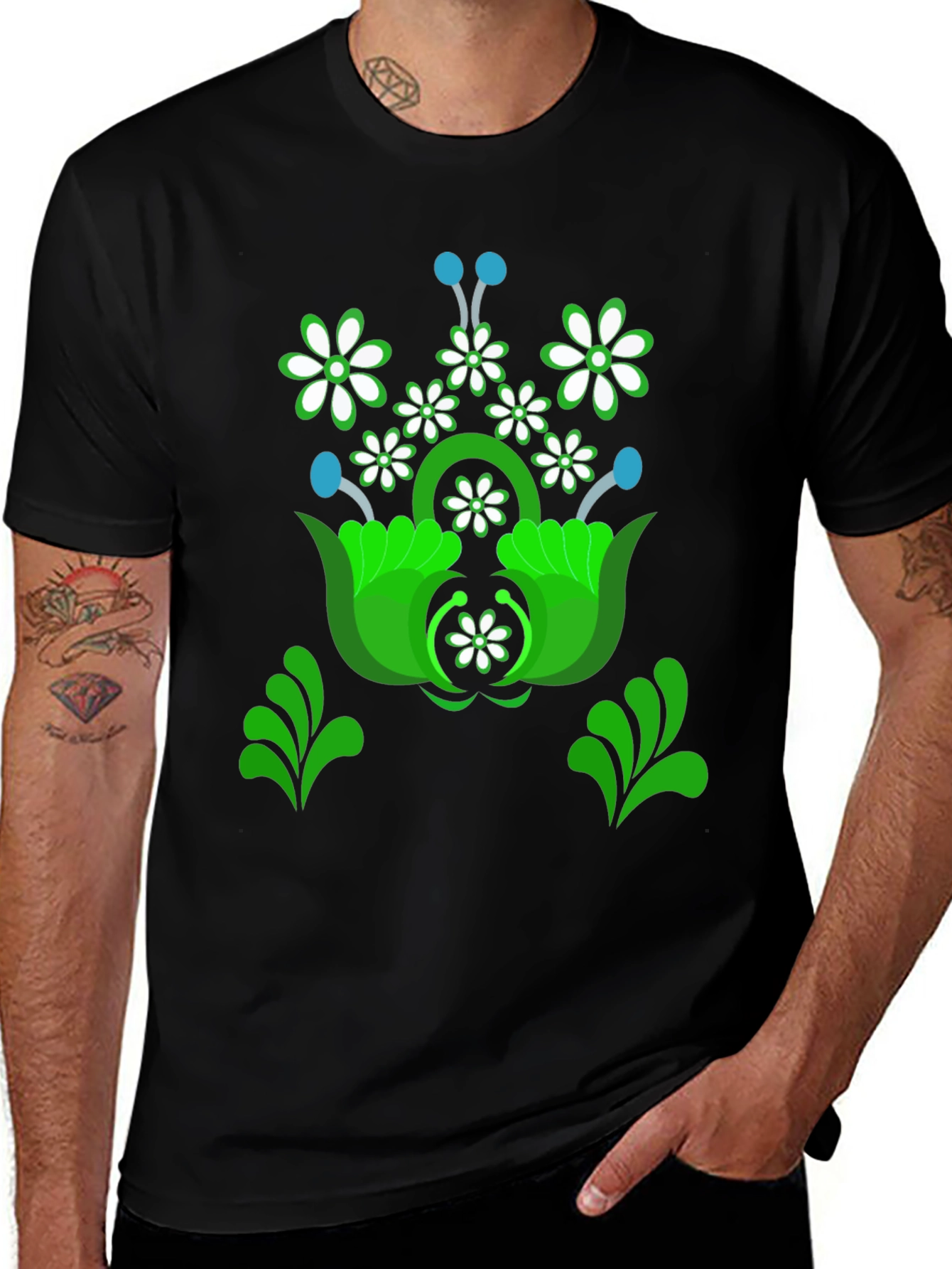 Variant 3 of Floral Graphic Tee - Unique Design Shirt