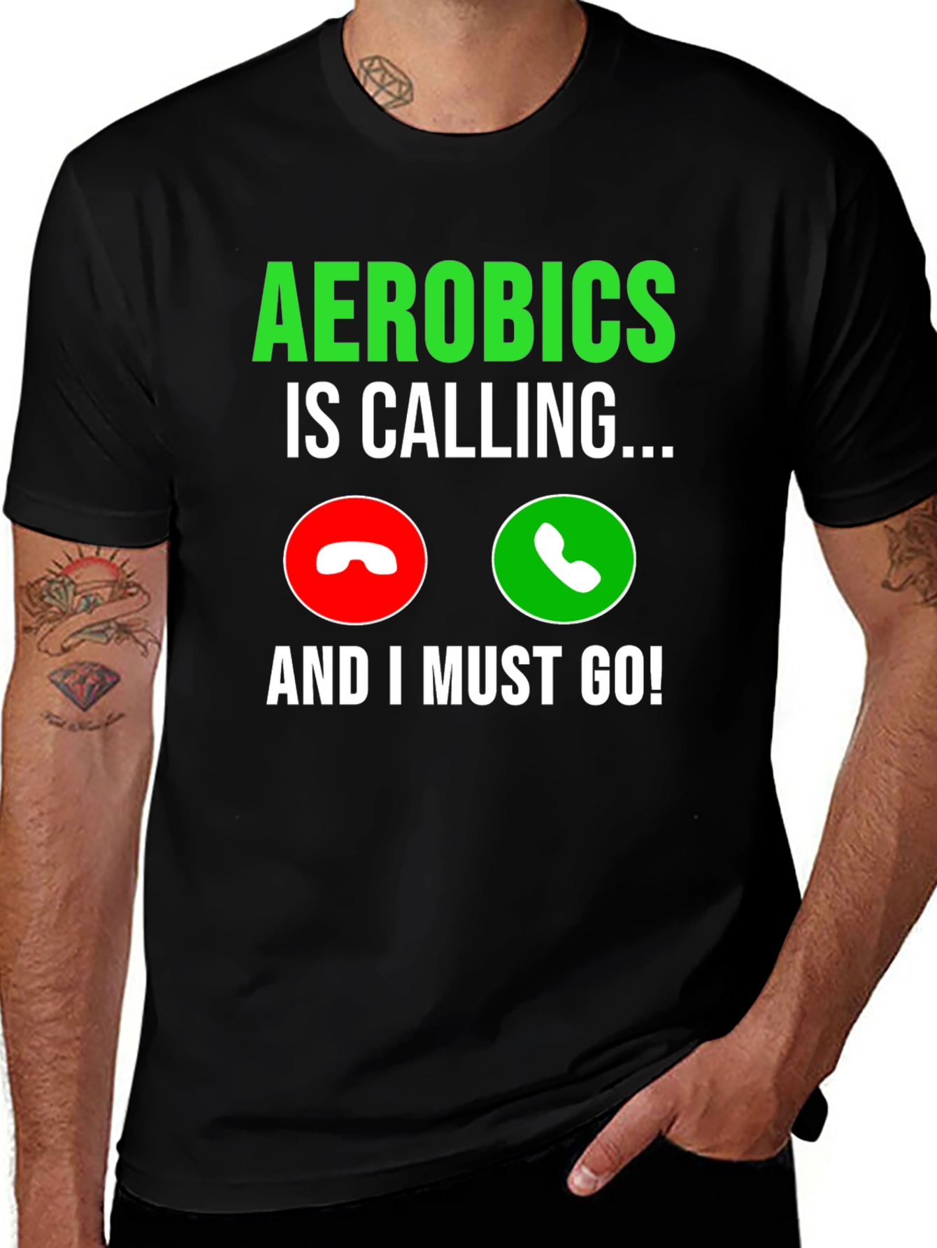Variant 9 of Aerobics Calling Black T-Shirt