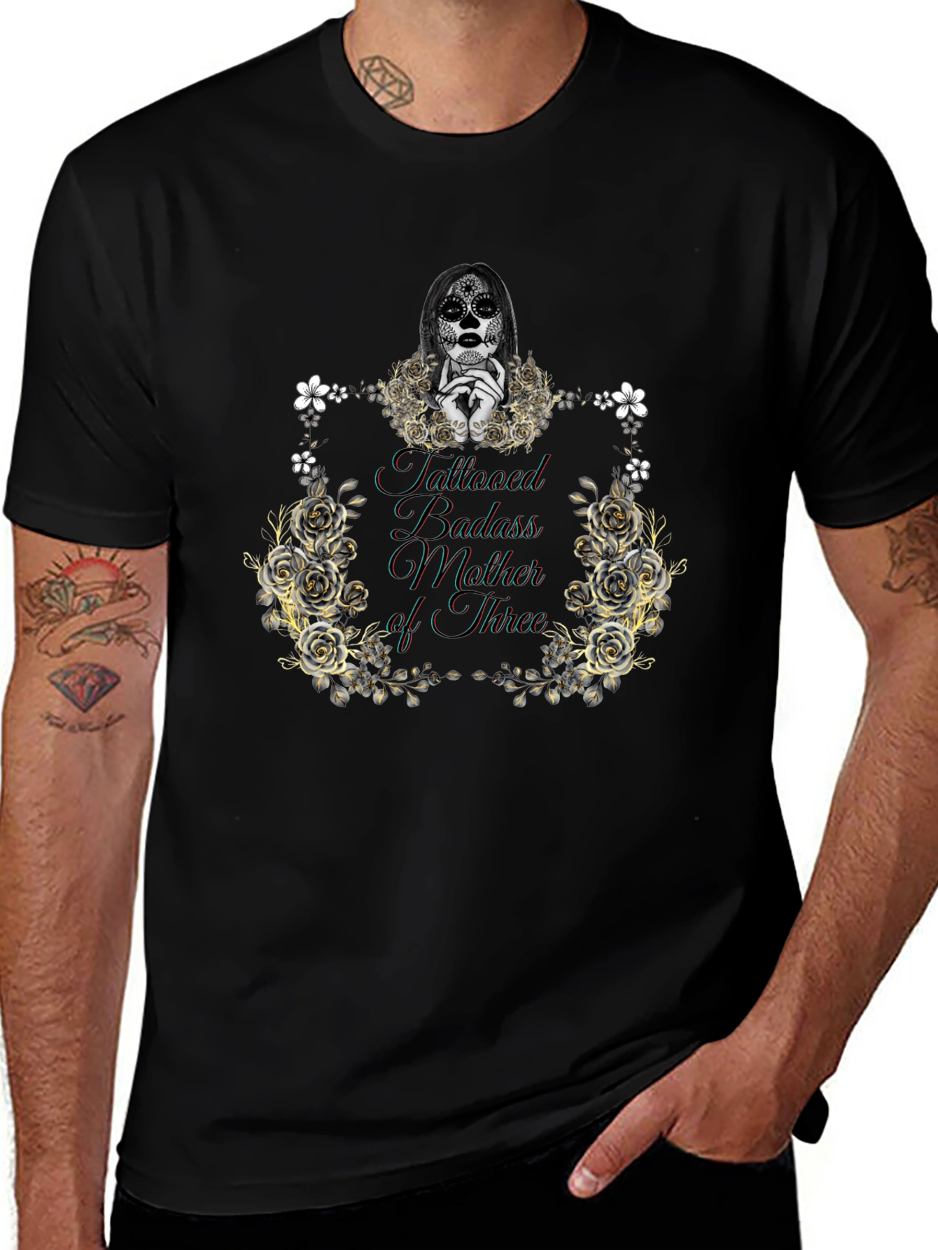 Variant 12 of Tattooed Badass Mother of Three T-Shirt