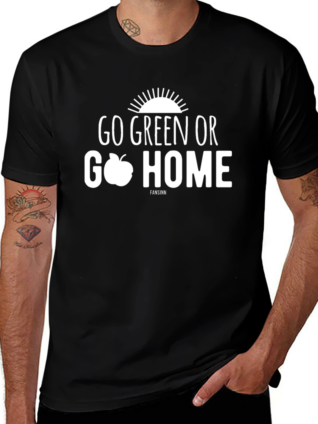 Go Green or Go Home Black Graphic Tee