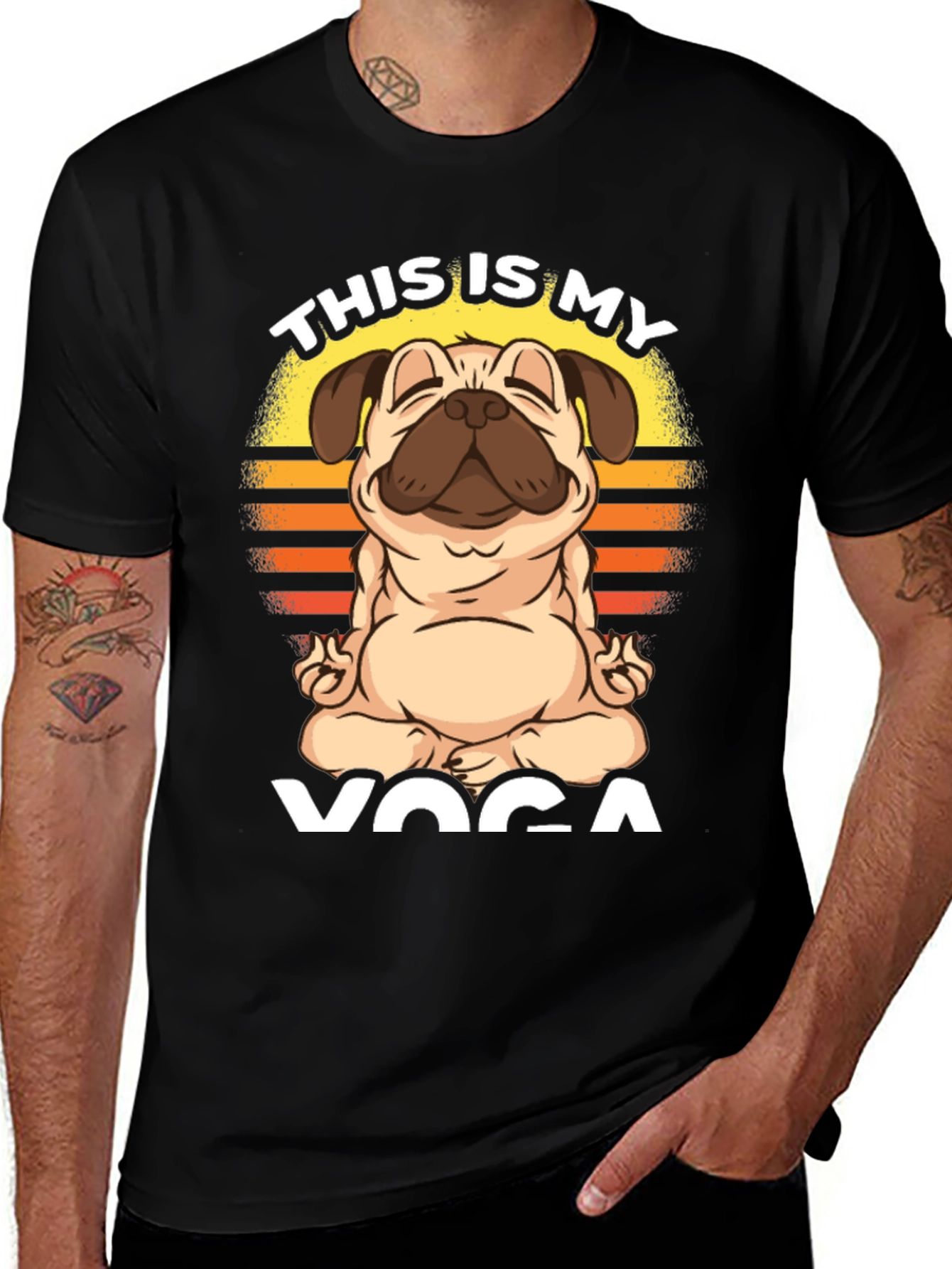 Variant 17 of Pug Yoga T-Shirt - This is My Yoga
