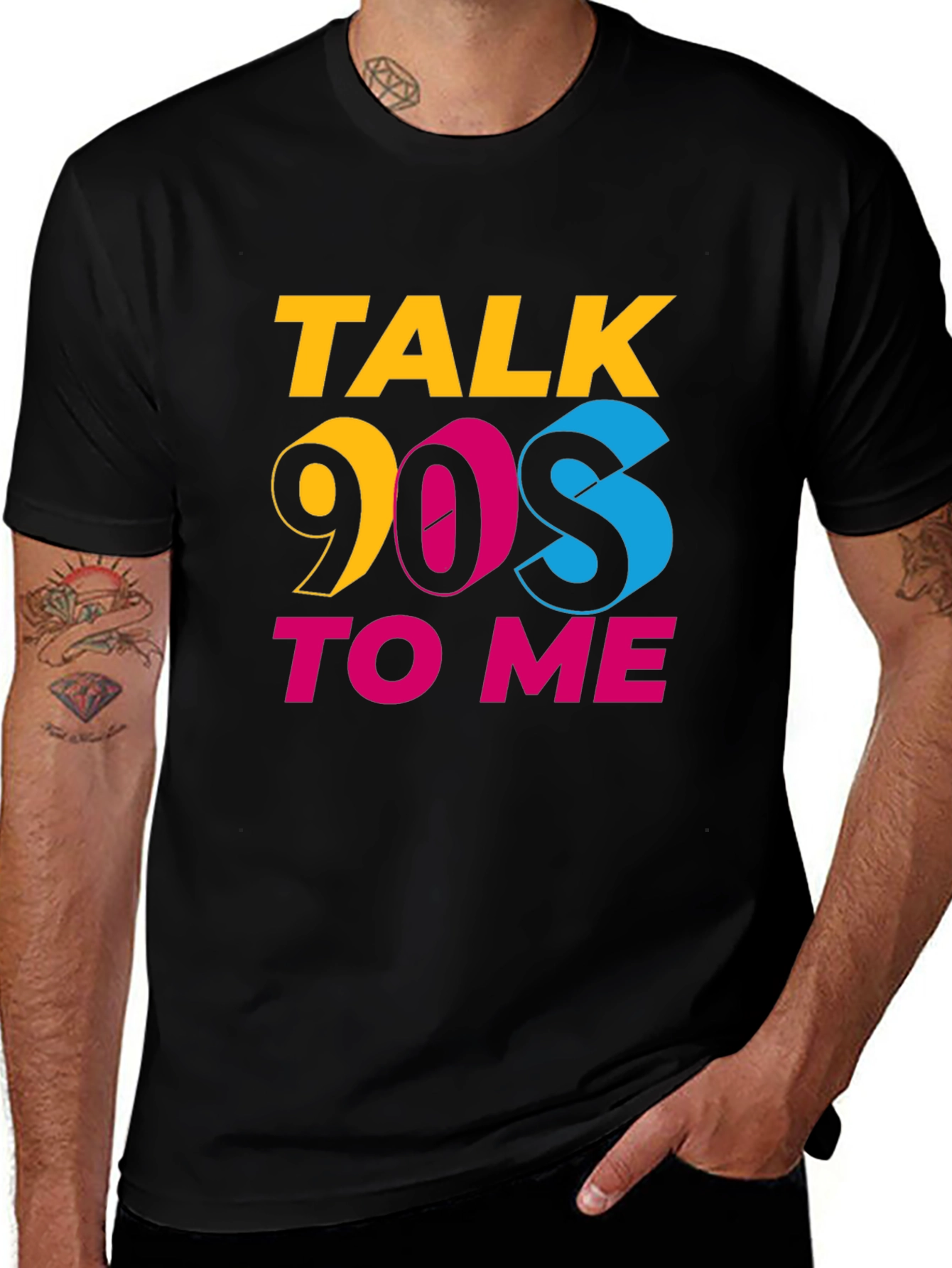 Variant 17 of Talk 90s to Me Black Graphic Tee