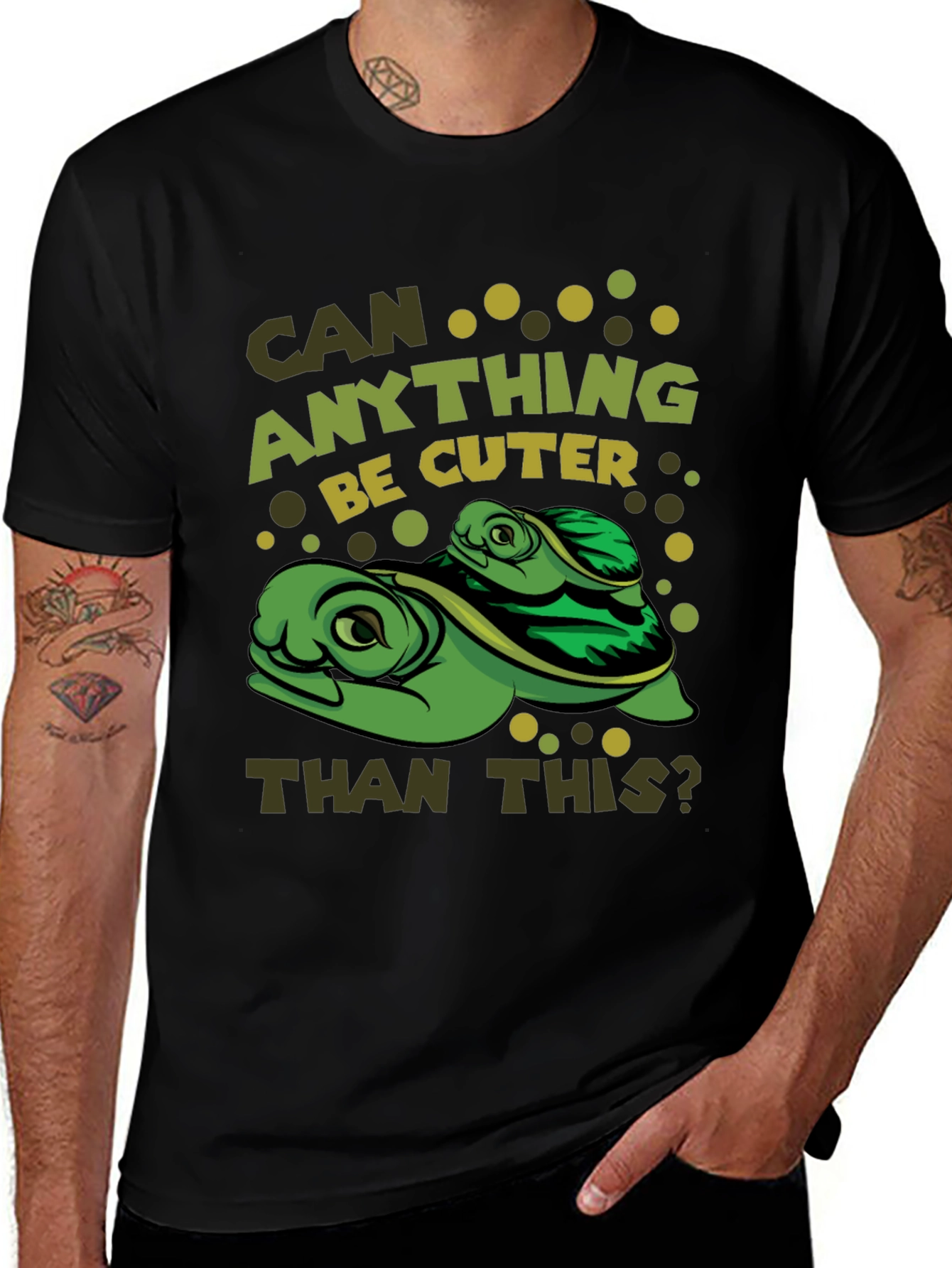 Variant 4 of Cute Turtle Graphic T-Shirt - 'Can Anything Be Cuter?'