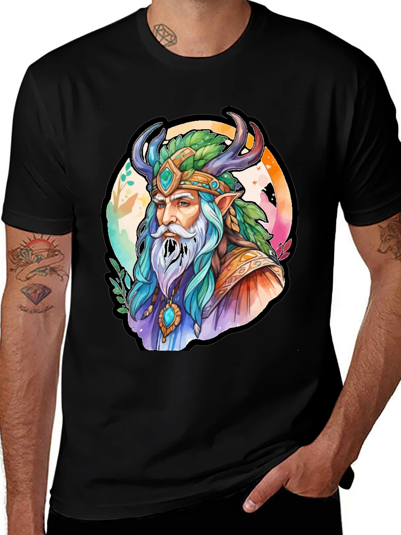 Variant 8 of Druid Graphic Tee - Nature Spirit Shirt