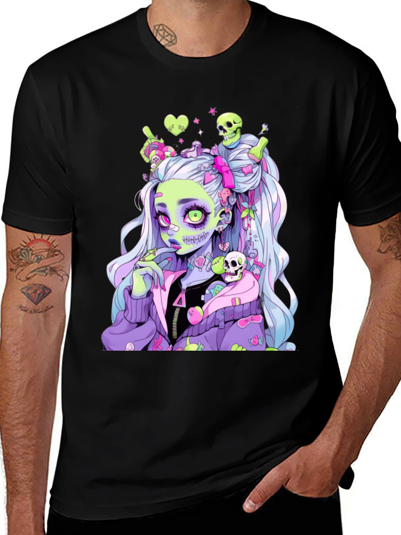 Zombie Anime Girl Graphic T-Shirt