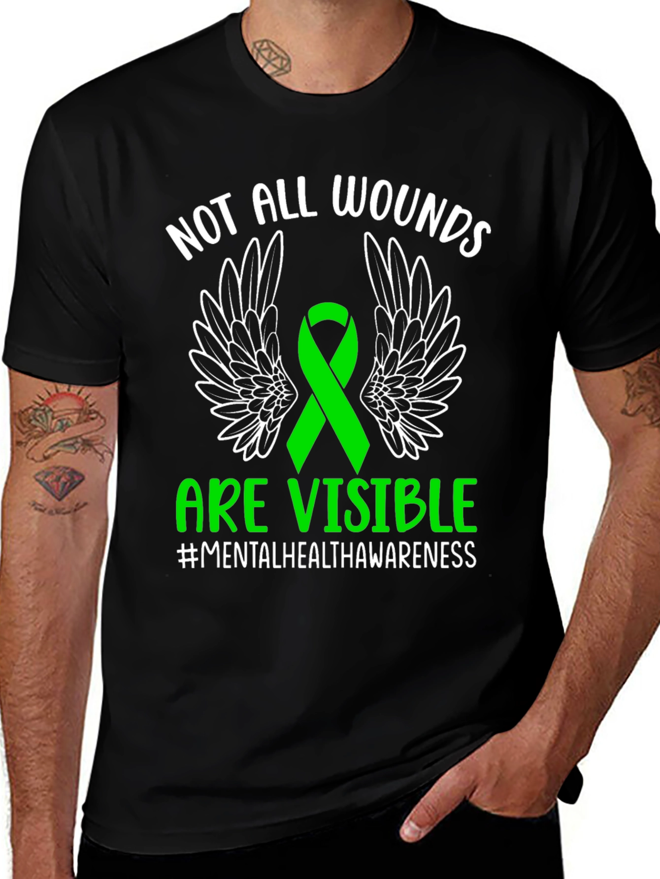 Variant 5 of Mental Health Awareness T-Shirt - Not All Wounds