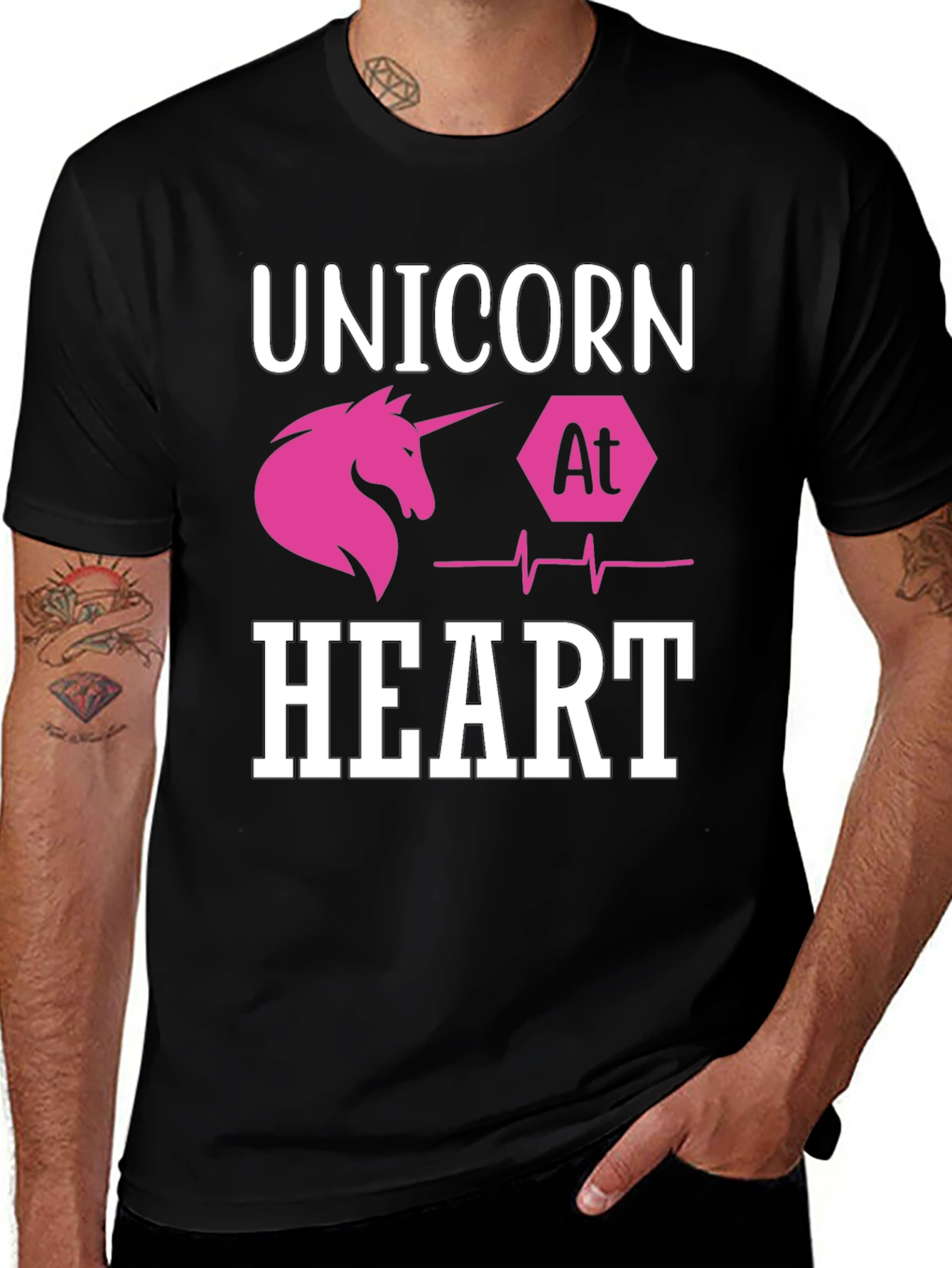 Variant 27 of Unicorn At Heart Graphic Tee - Black
