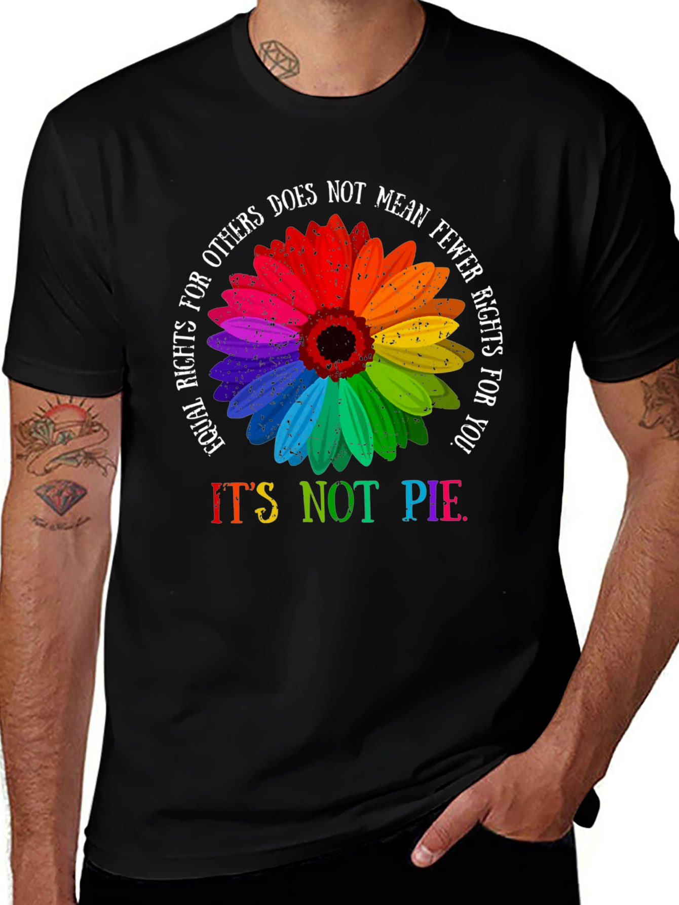 Variant 8 of Equal Rights Rainbow Flower Graphic Tee
