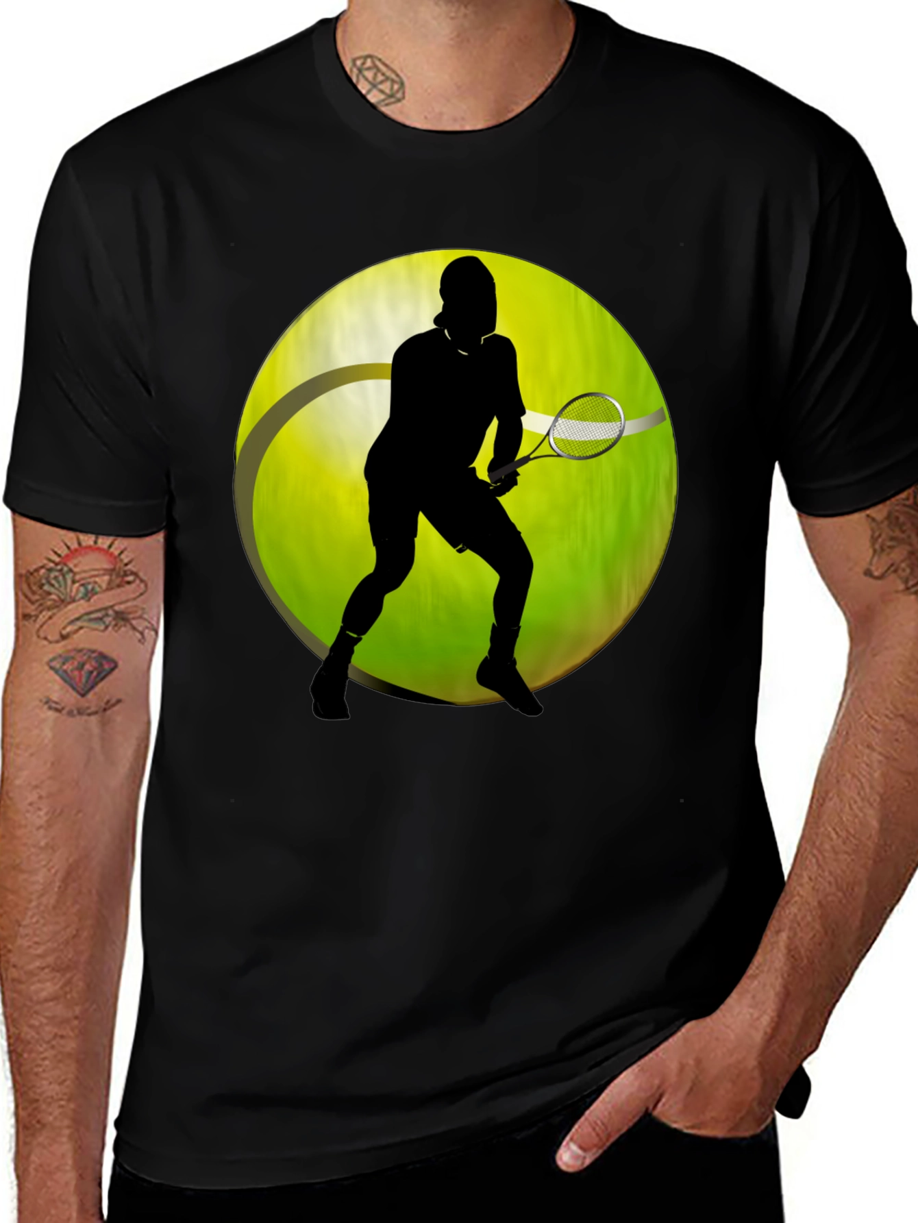 Variant 22 of Tennis Player Silhouette Graphic Tee