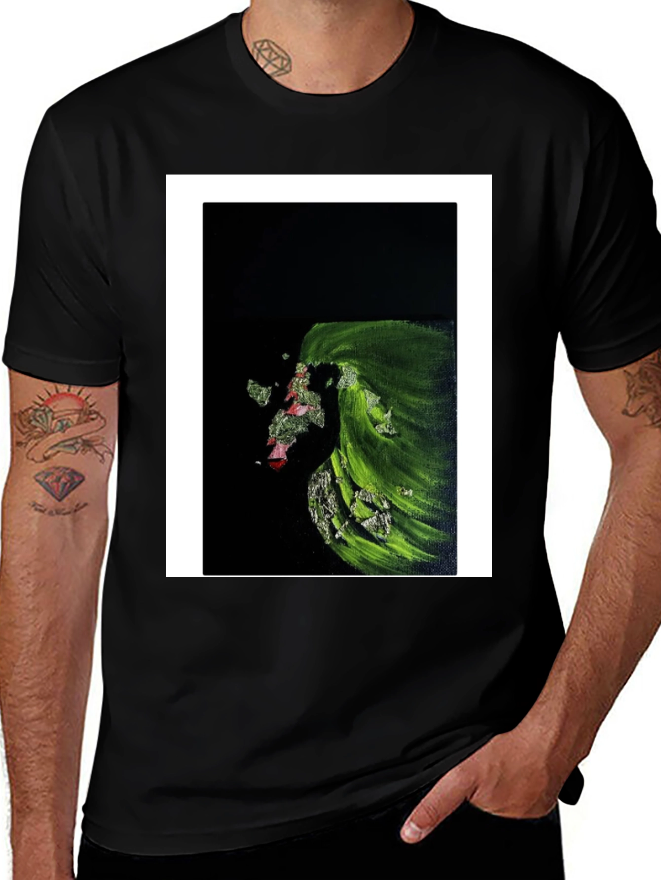 Variant 18 of Abstract Art Graphic Black T-Shirt