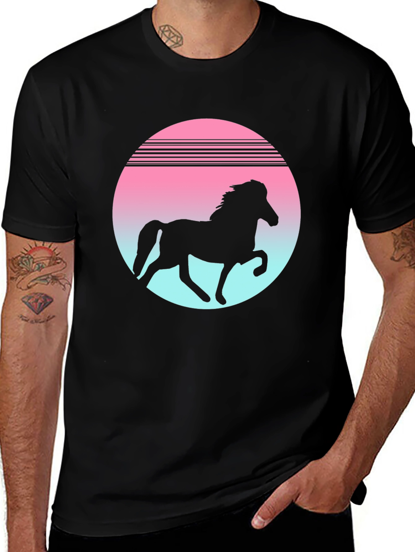 Variant 22 of Retro Horse T-Shirt - Vintage Sunset Design