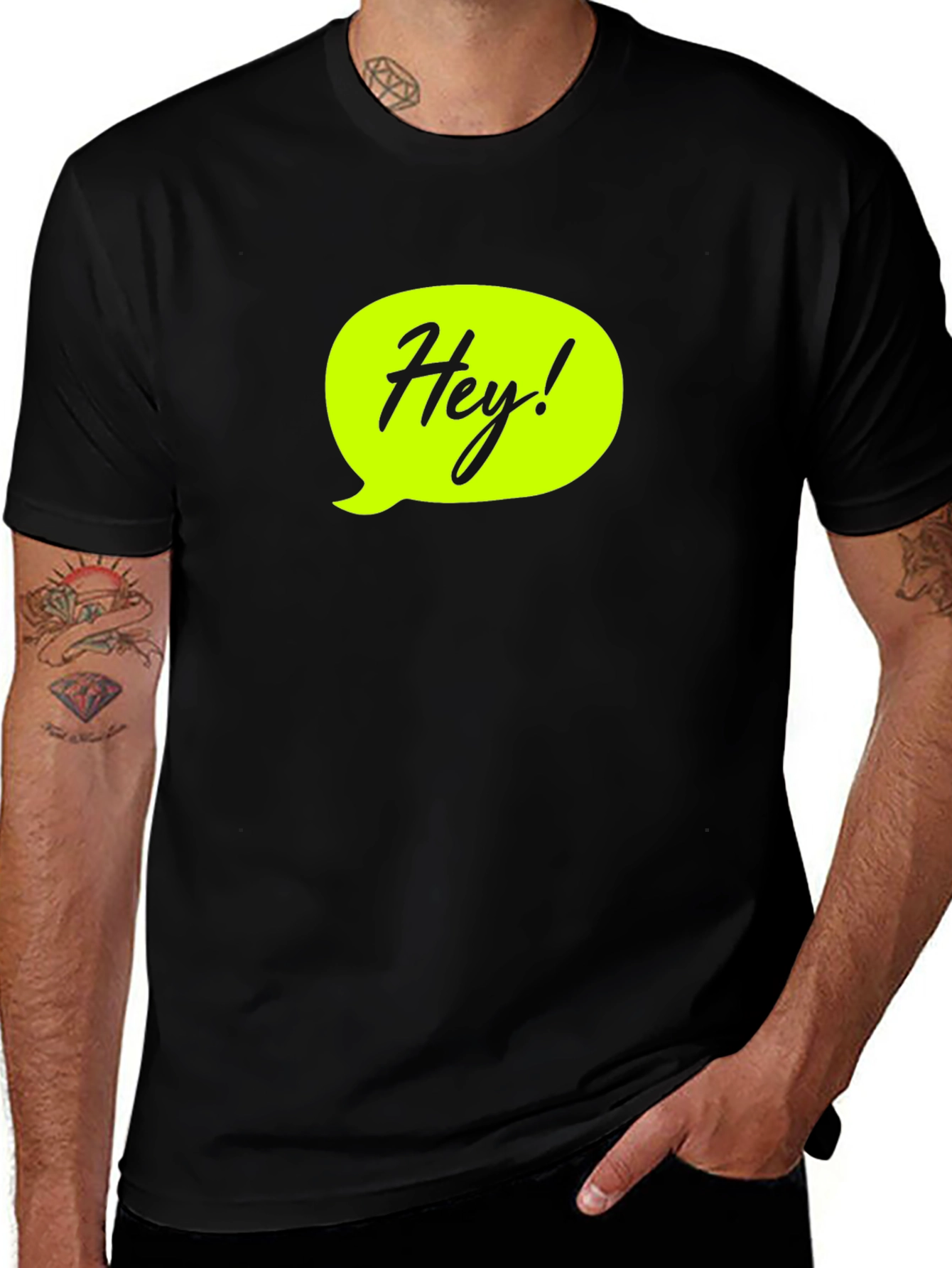 Variant 17 of Hey! Black Graphic T-Shirt - Casual & Stylish