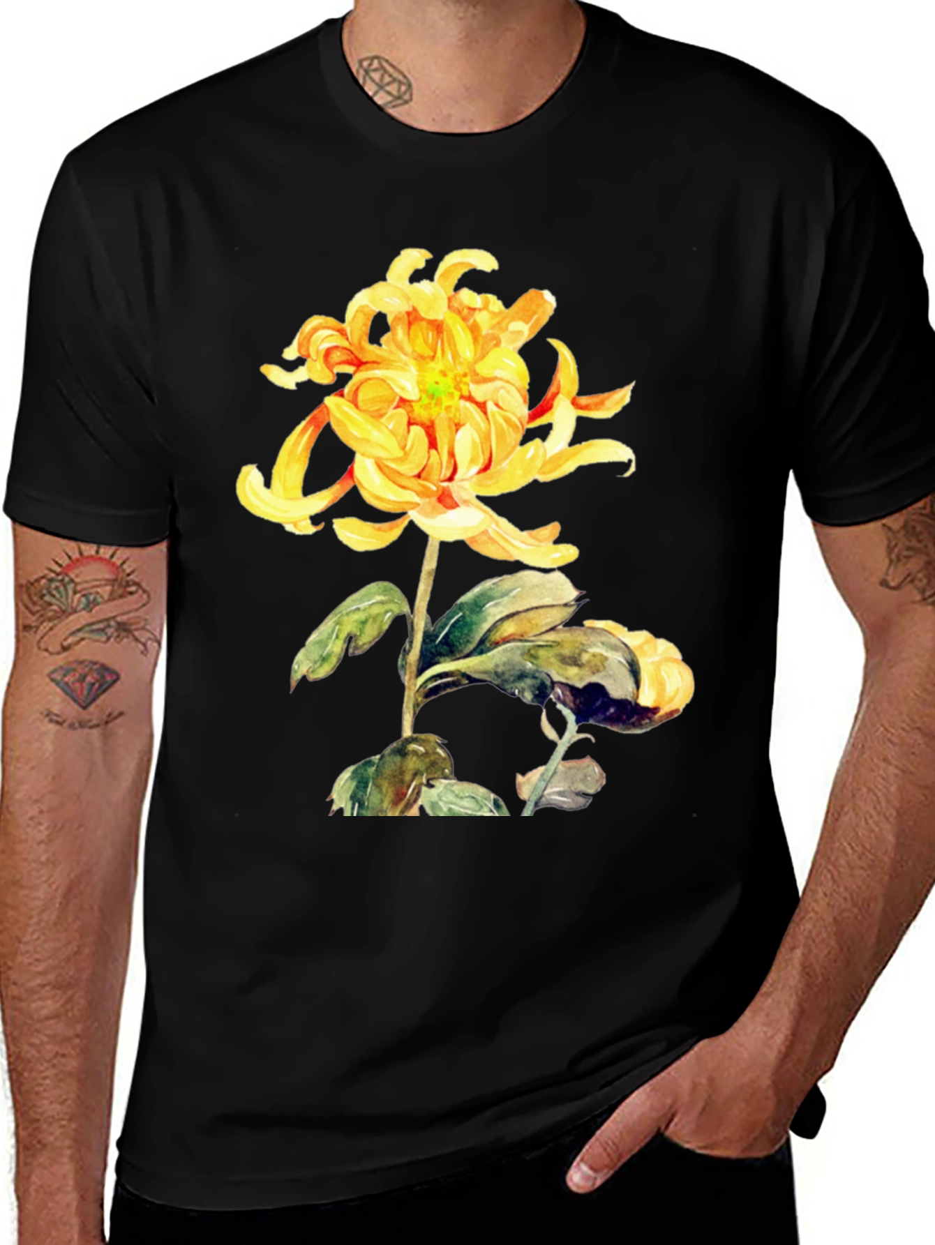 Variant 24 of Floral Chrysanthemum Graphic T-Shirt