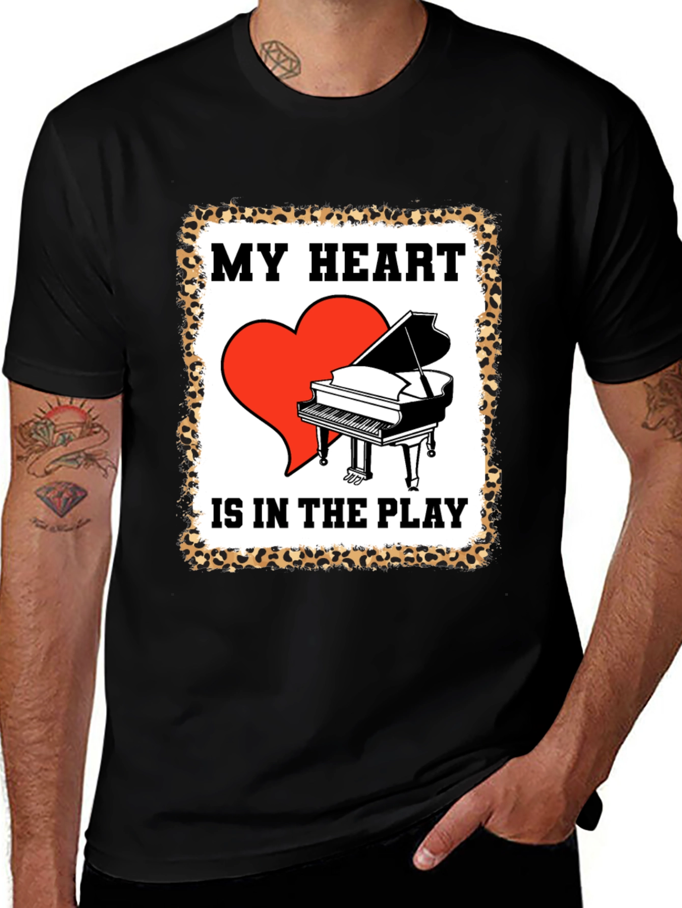 Variant 10 of Piano Heart T-Shirt - Music Lover Tee
