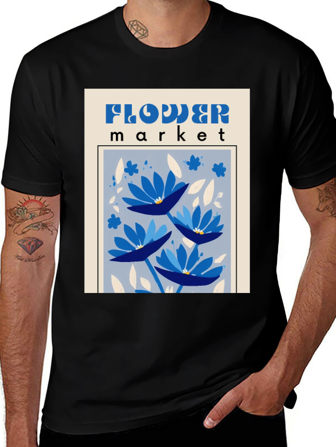 Flower Market Graphic Tee - Unique Design