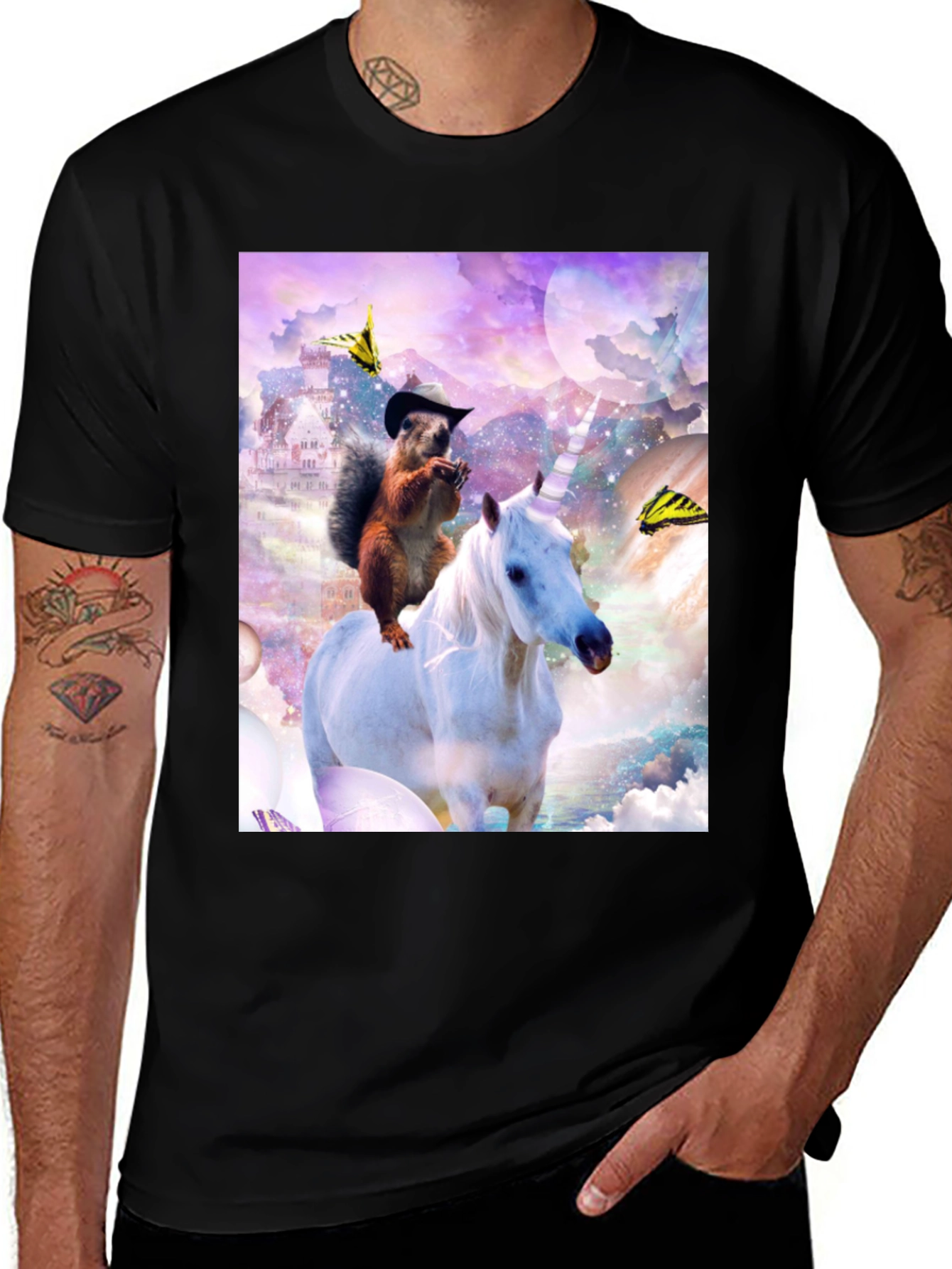 Variant 12 of Squirrel Riding Unicorn Graphic Tee