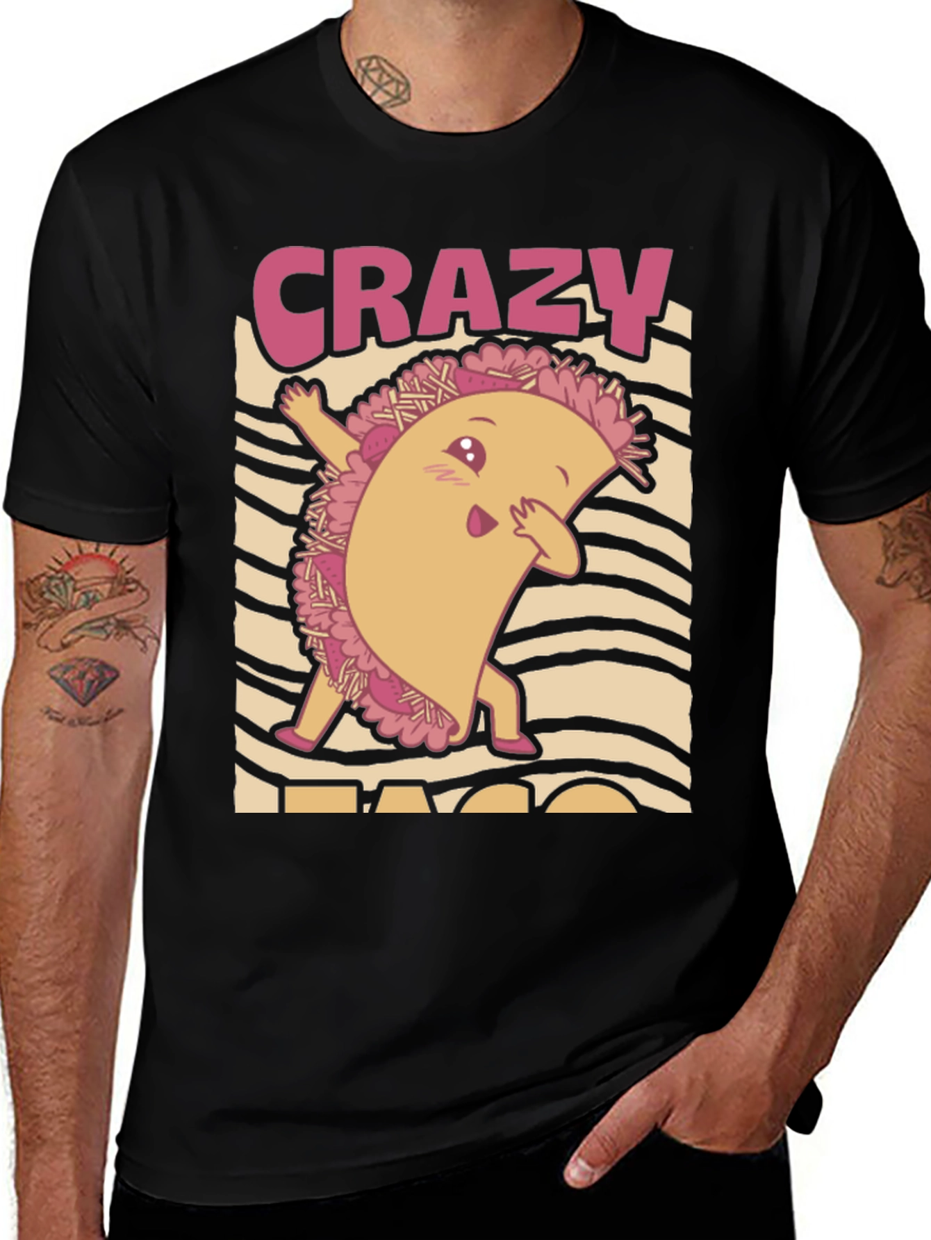Variant 5 of Crazy Taco Graphic Tee - Fun Foodie T-Shirt