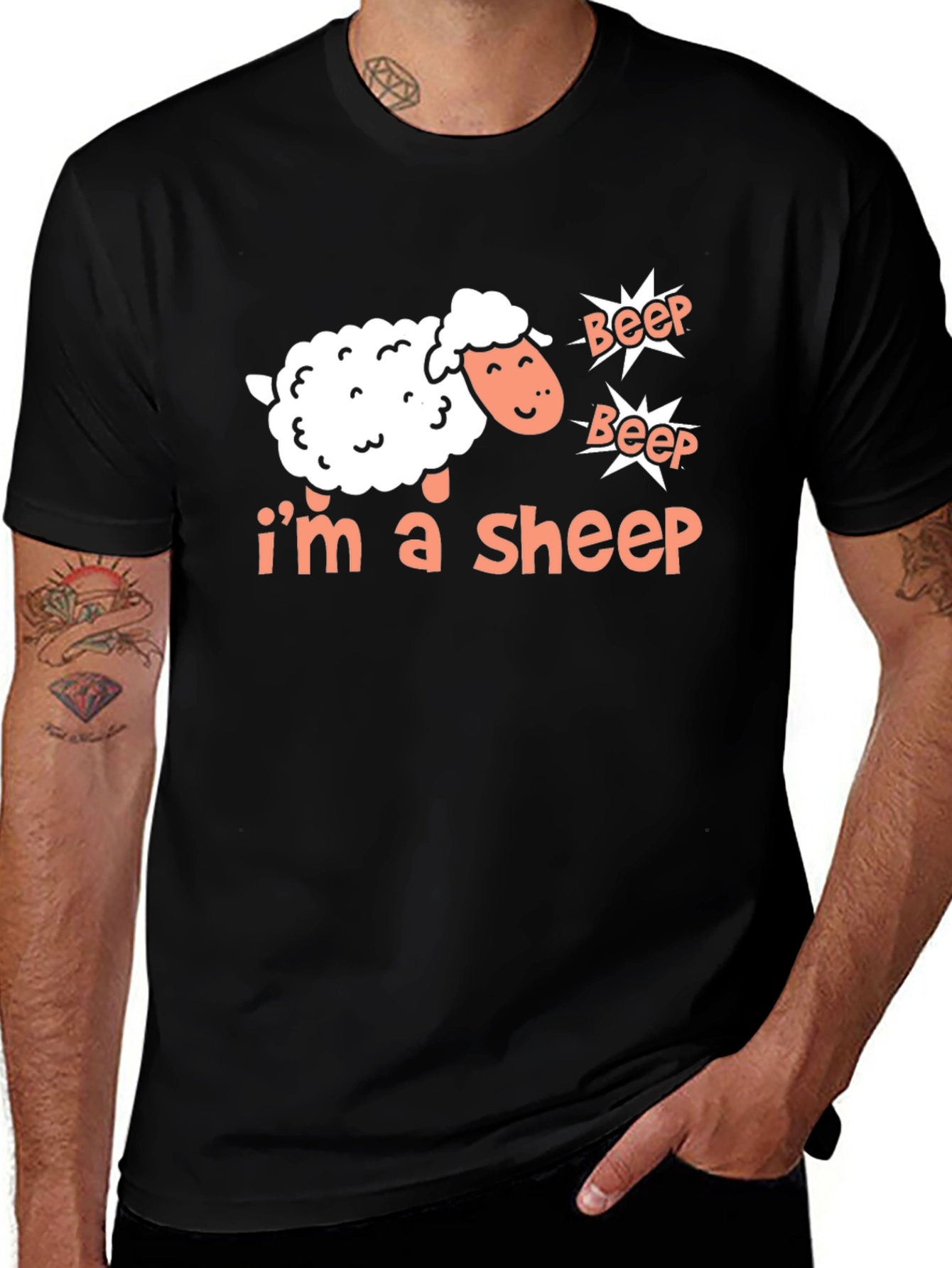 Variant 25 of I'm A Sheep Black T-Shirt