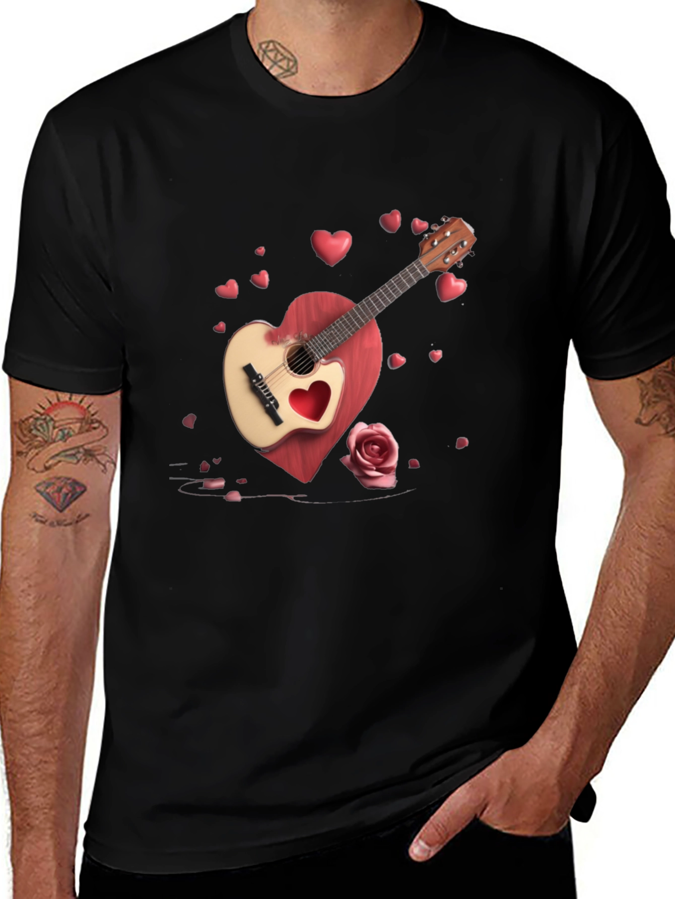 Guitar Heart Valentine's Day Graphic Tee