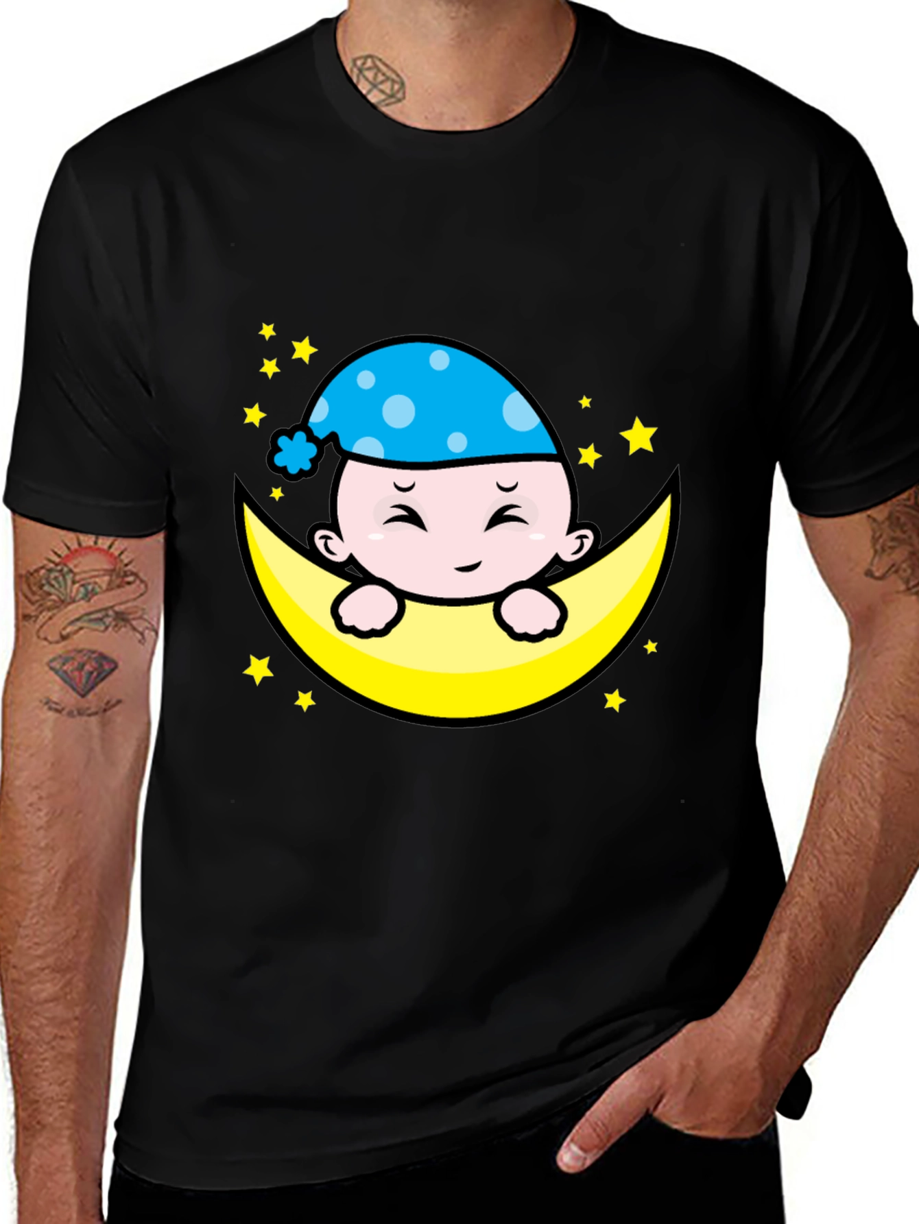 Variant 3 of Cute Moon Baby Graphic T-Shirt - Sleepy Time Style