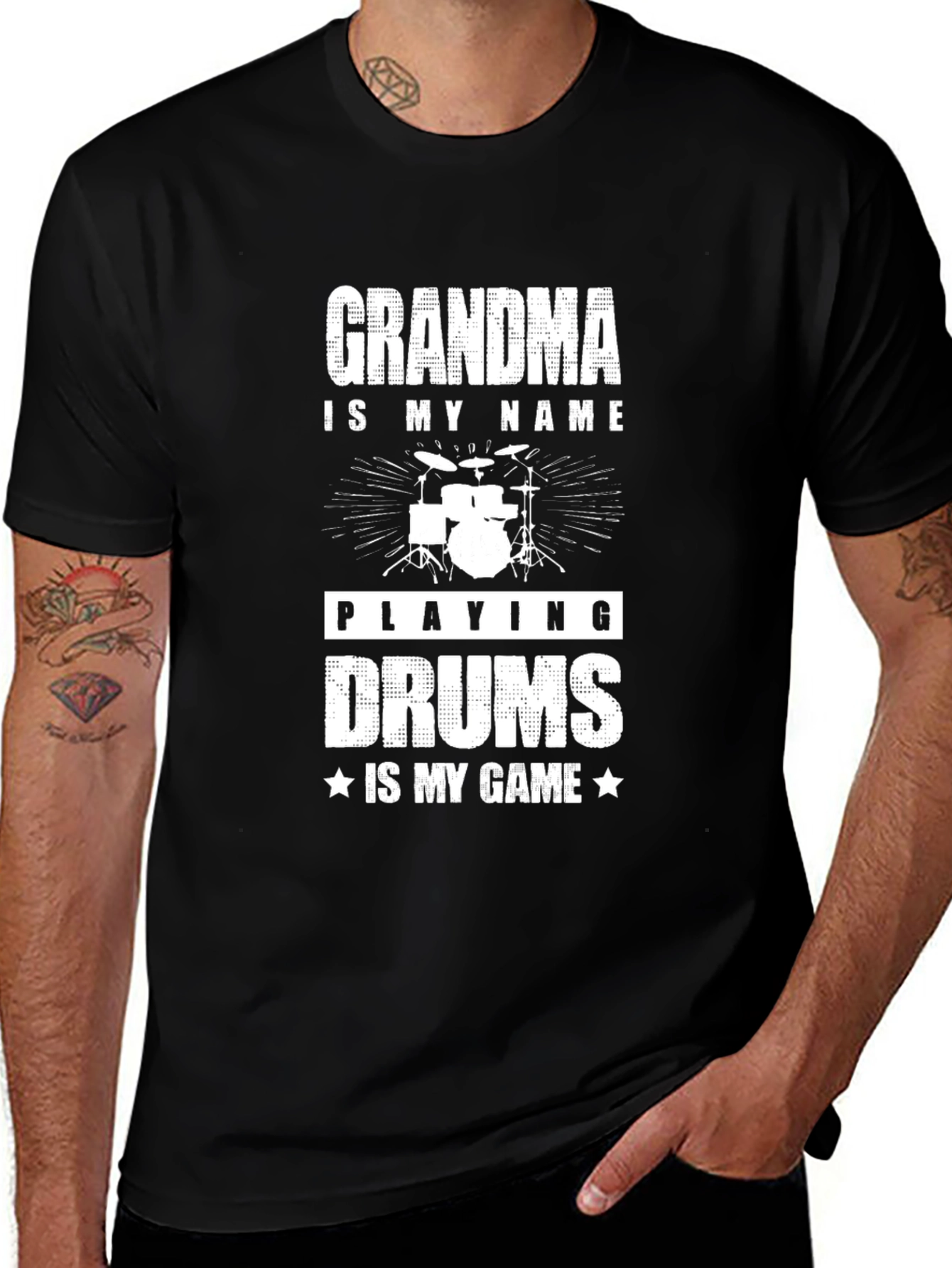 Variant 20 of Grandma Drums T-Shirt: Play Your Game!